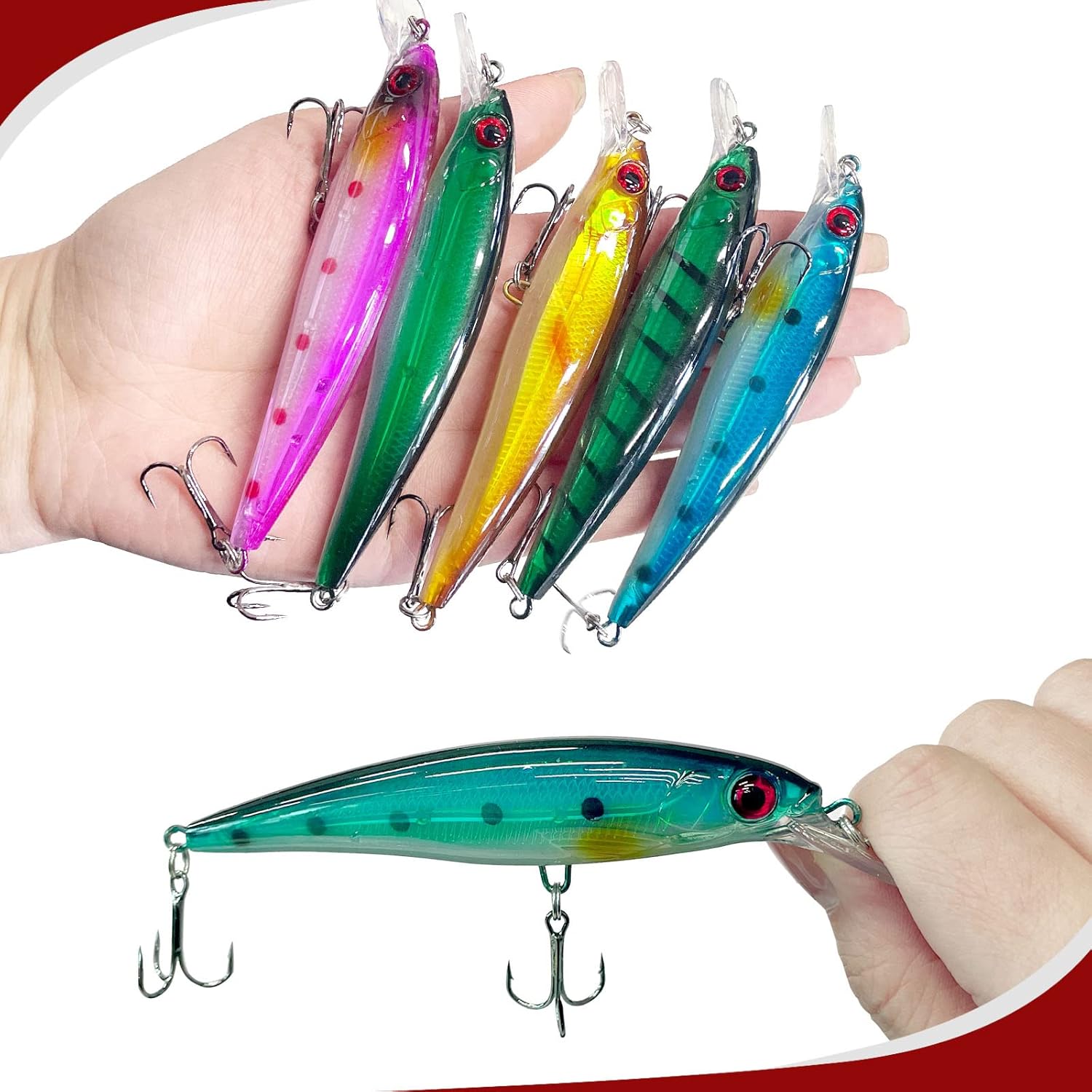 Fishing Lures Set Hard Sinking Fishing Lures with Tackle Box for Freshwater Saltwater Bass Trout Walleye Redfish