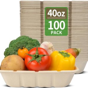 Paquete de 100 cuencos abonables profundos extra grandes de 40 onzas para servir verduras, bayas, pan, comida rápida, hervir mariscos, preparaciones Paquete de 100 cuencos abonables profundos extra grandes de 40 onzas para servir verduras, bayas, pan, comida rápida, hervir mariscos, preparaciones