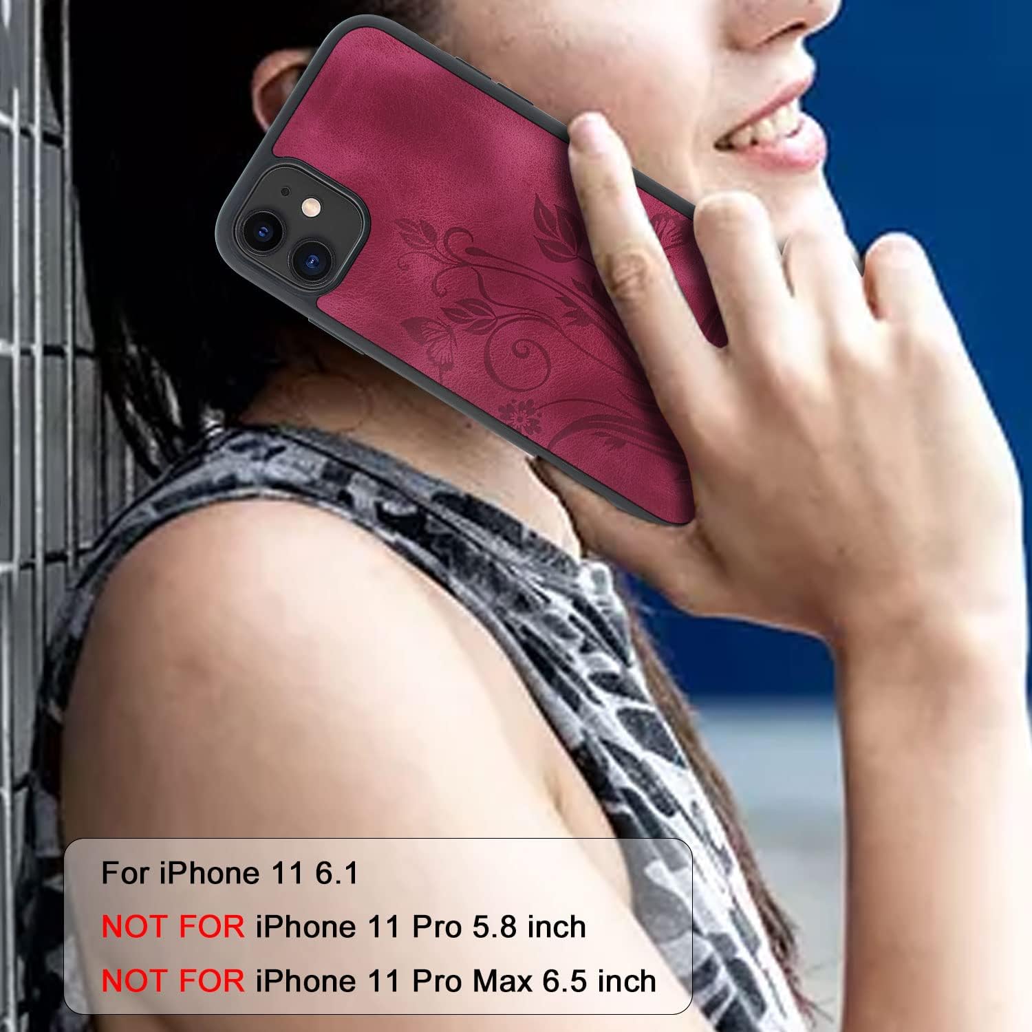 Lacass Funda compatible con iPhone 11 de 6.1 pulgadas ranura para tarjeta Soporte para dinero en efectivo para tarjetas de identificación, bolsillo