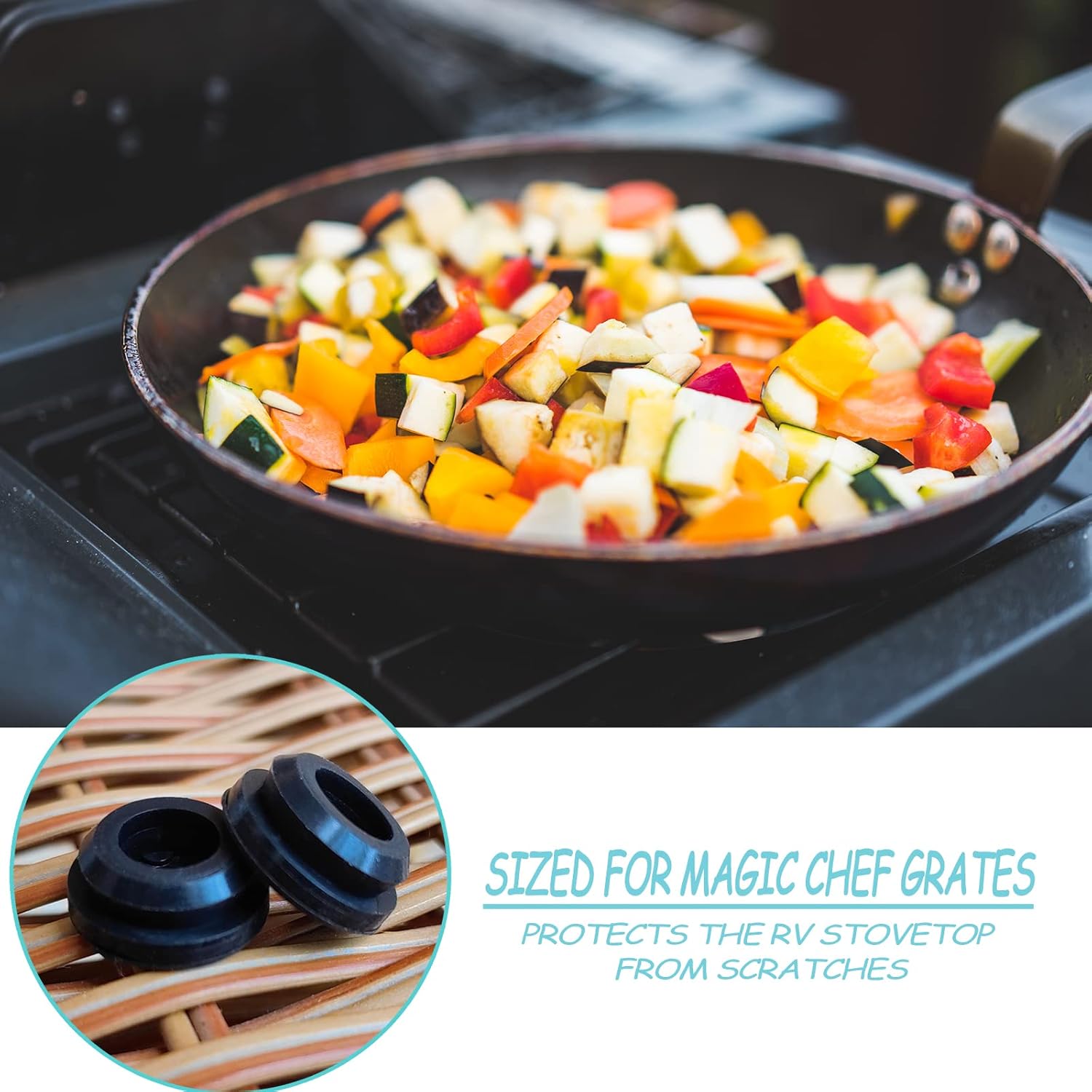 8 piezas Magic Chef Estufa de RV con ojales de goma para estufa de RV Suburbano, piezas para proteger tu estufa de cocina RV y cámper de arañazos