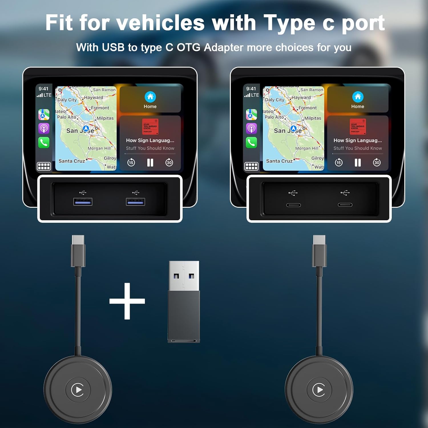 Apple Carplay – Adaptador inalámbrico 2022 actualizado Apple CarPlay Dongle para el CarPlay original con cable del automóvil, convierte el CarPlay