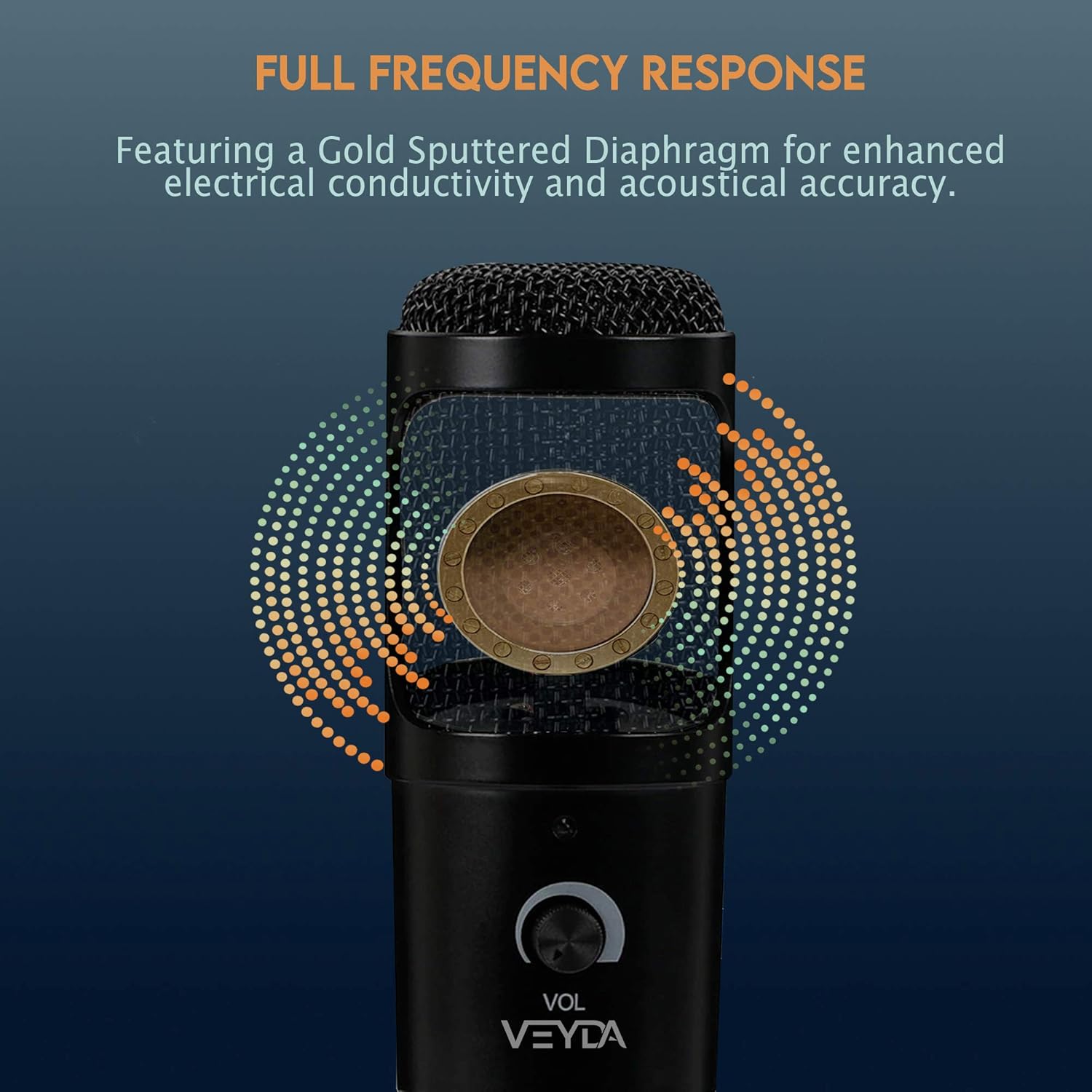 VEYDA – Micrófono de PC para podcast de transmisión USB, kit de micrófono de condensador cardioide de estudio profesional de 192 KHZ24 bits con