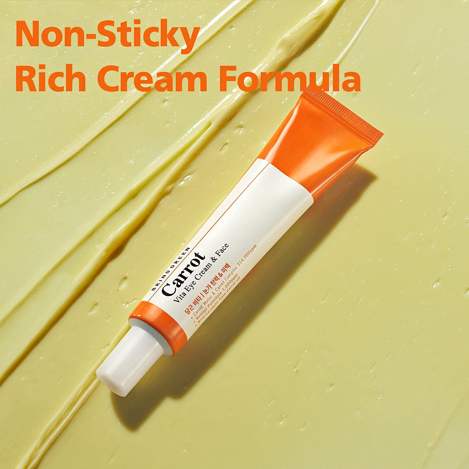 BRING GREEN Carrot Vita – Crema para ojos y cara doble set (2 unidades)  Anti-envejecimiento, arrugas de ojos con vitaminas C, B, E, retinol,