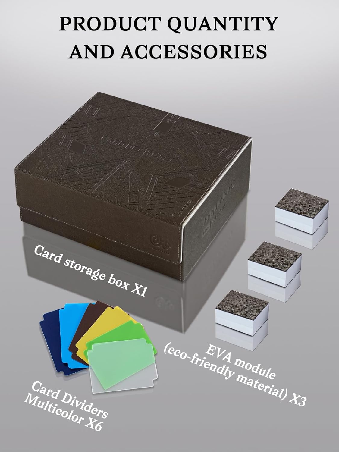 Toploader Cajas de almacenamiento de tarjetas, caja de almacenamiento de tarjetas coleccionables con cierre magnético, caja de cuero sintético para