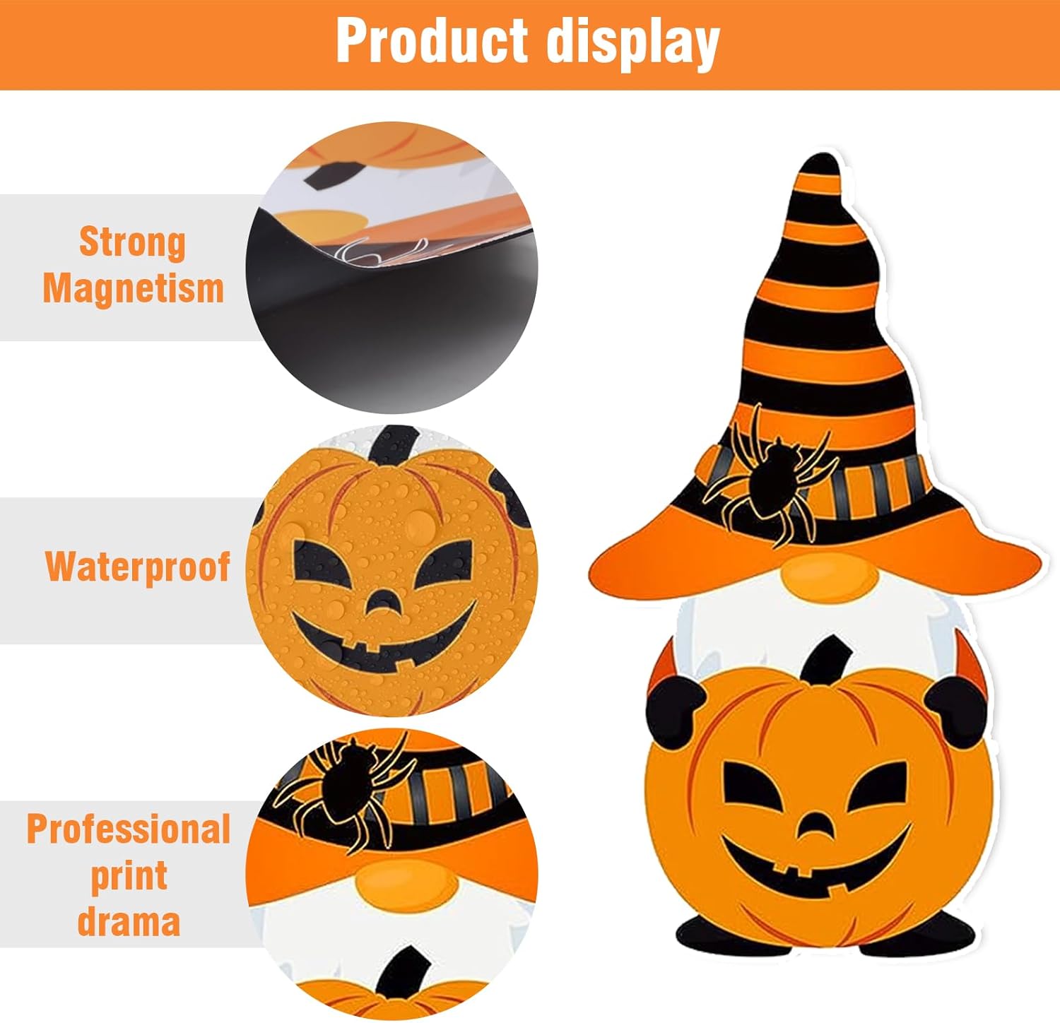 Paquete de 25 calcomanías de gnomo de Halloween, calcomanías de decoración de refrigerador de calabaza para automóvil, puerta de garaje, Halloween,