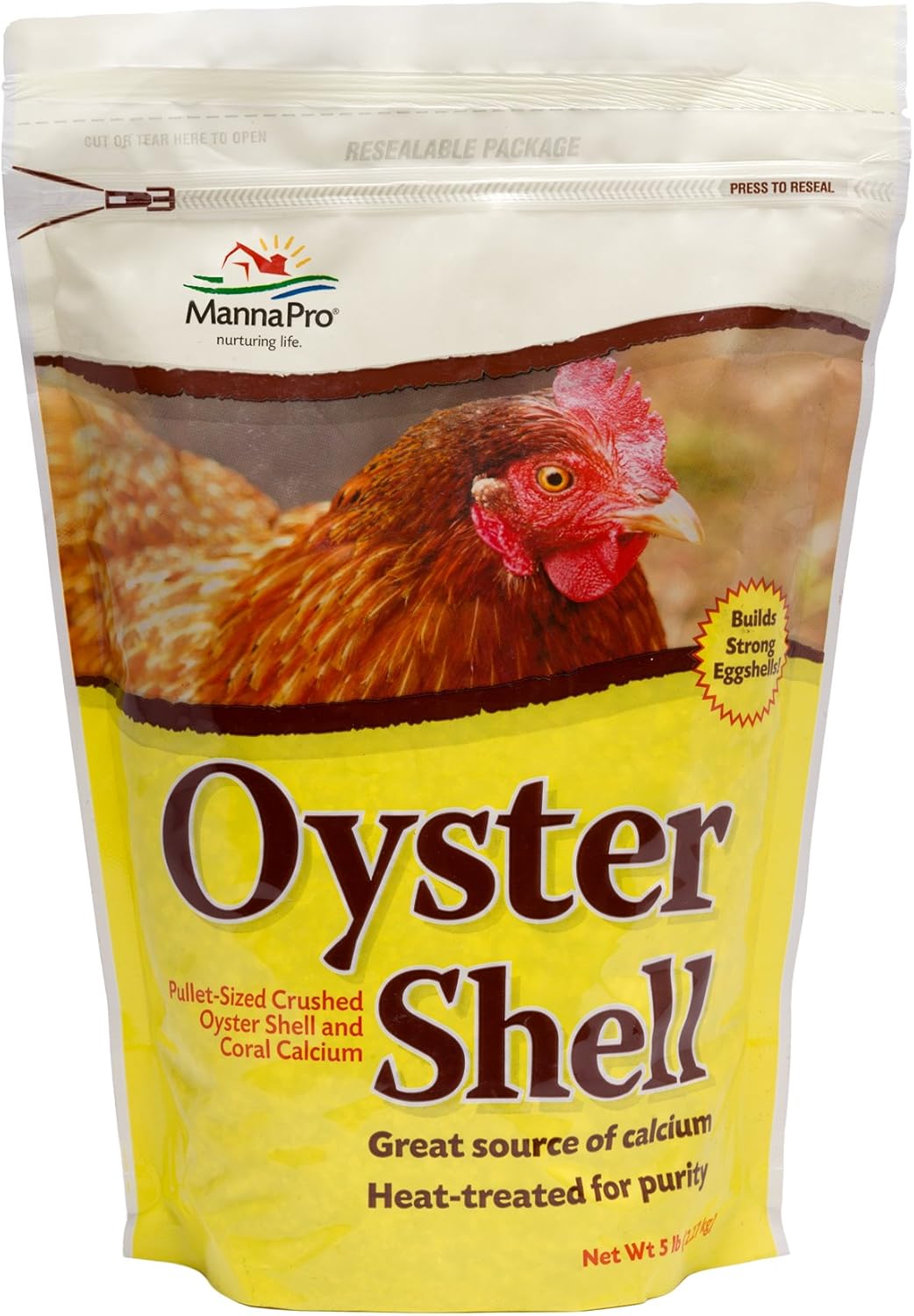 OverEZ – Comedero para pollos  Capacidad para 50 libras de alimento  gallinero interior o exterior y cáscara de ostra triturada Manna Pro  Pollos
