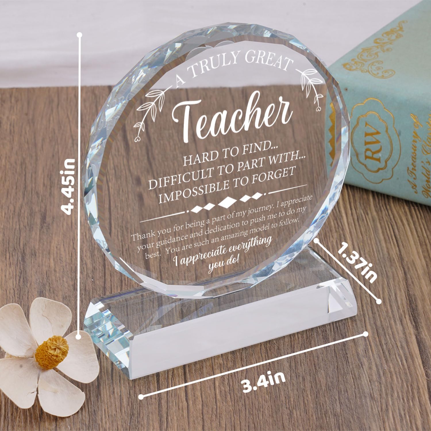 Regalos de agradecimiento para profesores para mujeres y hombres, regalo de agradecimiento de cristal grabado para profesores, los mejores regalos