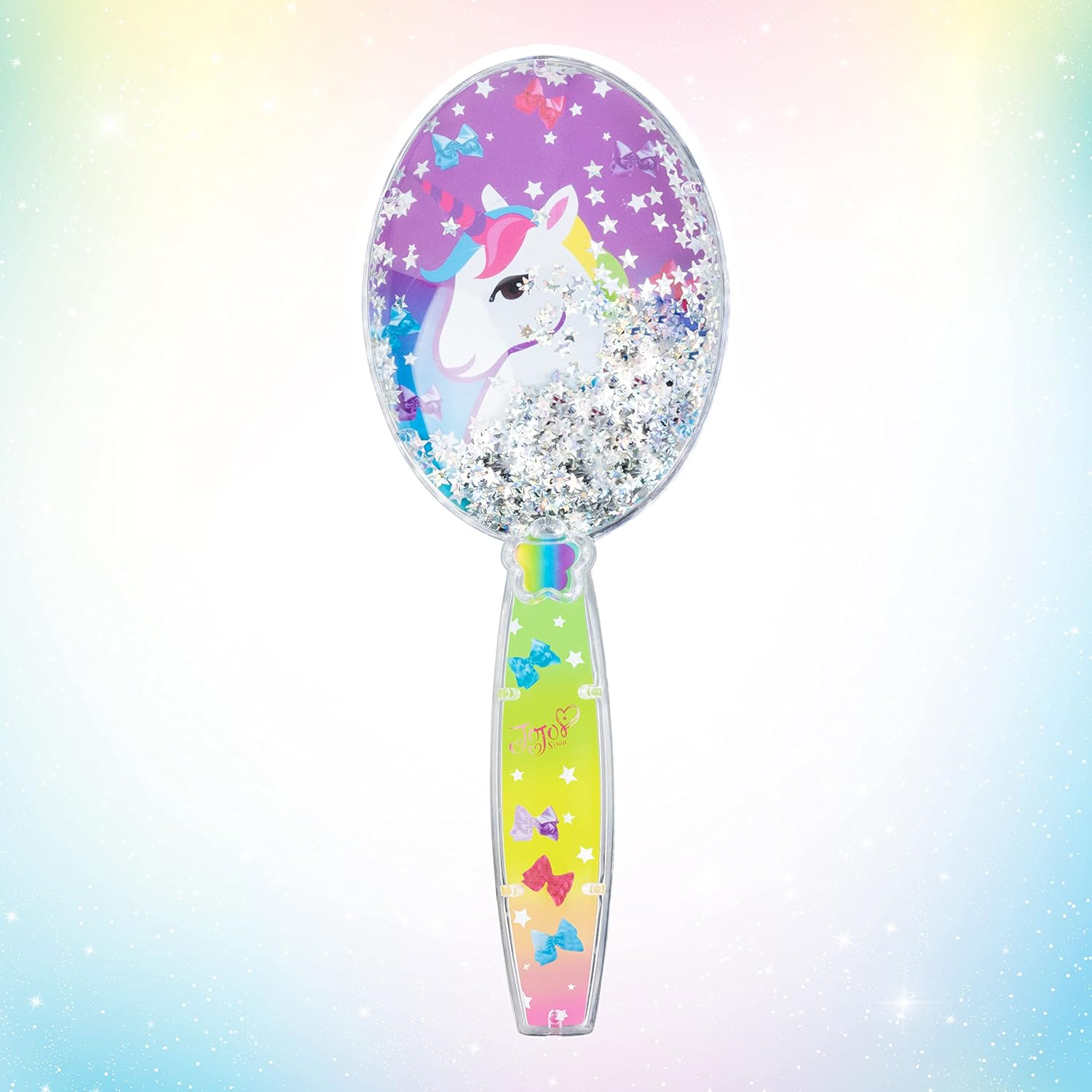 Jojo Siwa Unicorn – Cepillo de pelo con confeti para niñas, color arcoíris, a partir de 3 años