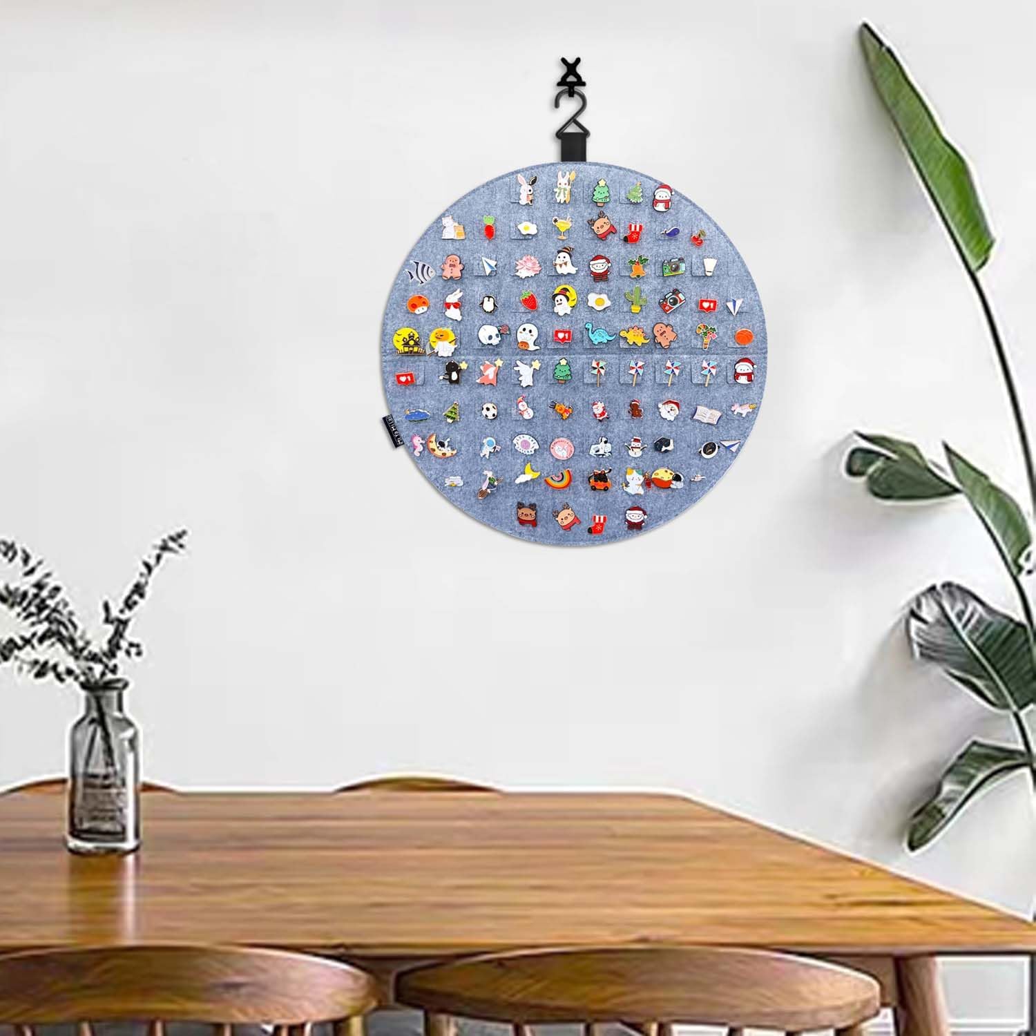 Tablero de pines para pines esmaltados, organizador de broches para colgar en la pared, vitrina de colección de pines, con capacidad para hasta 76