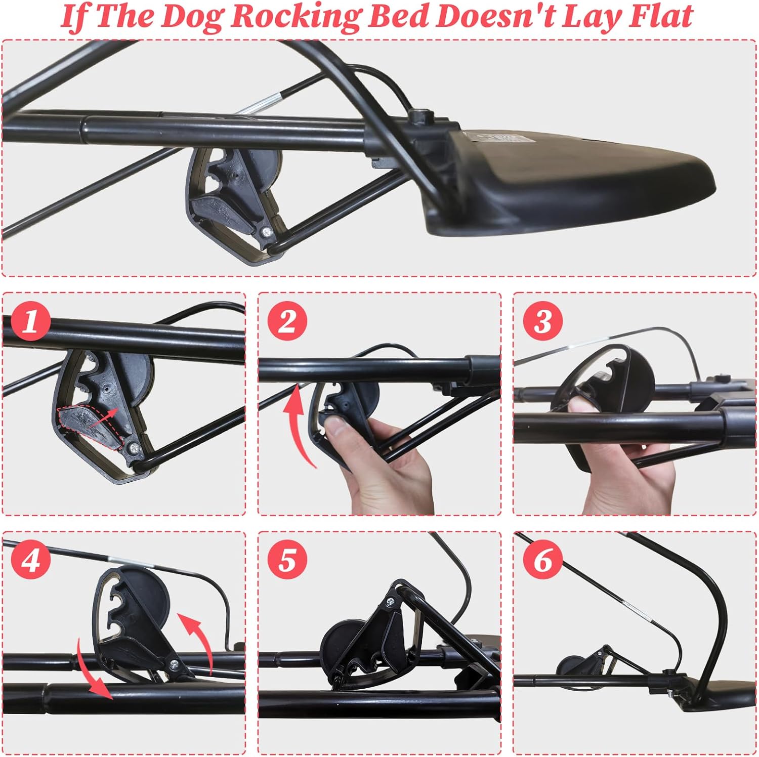VARONGHKOO Silla mecedora para perros y gatos con funda extraíble y lavable, 4 modos de ajustes, silla plegable para perros pequeños, cama plegable