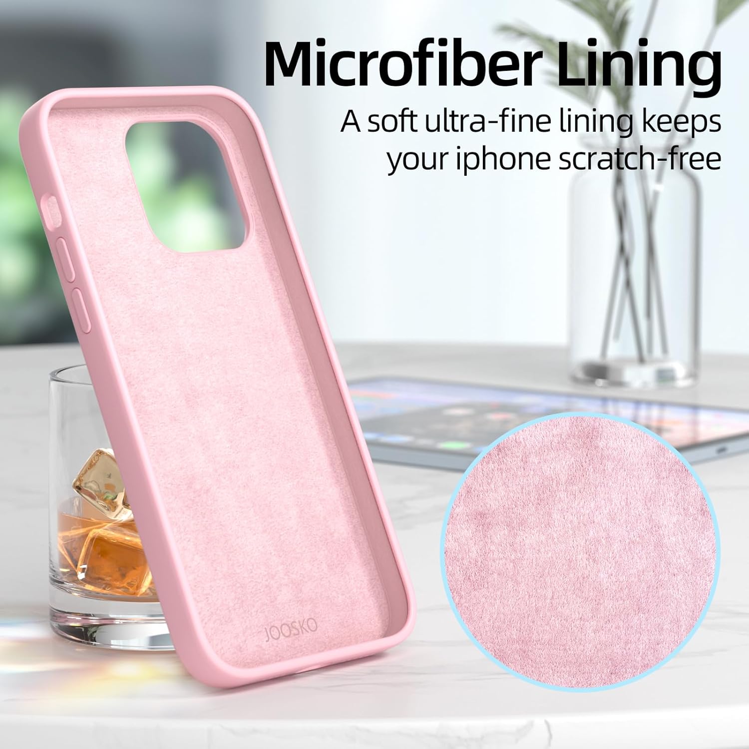 JOOSKO Funda para iPhone 13 Pro Max, funda de silicona líquida, protección de cuerpo completo de grado militar contra caídas microfibra resistente a
