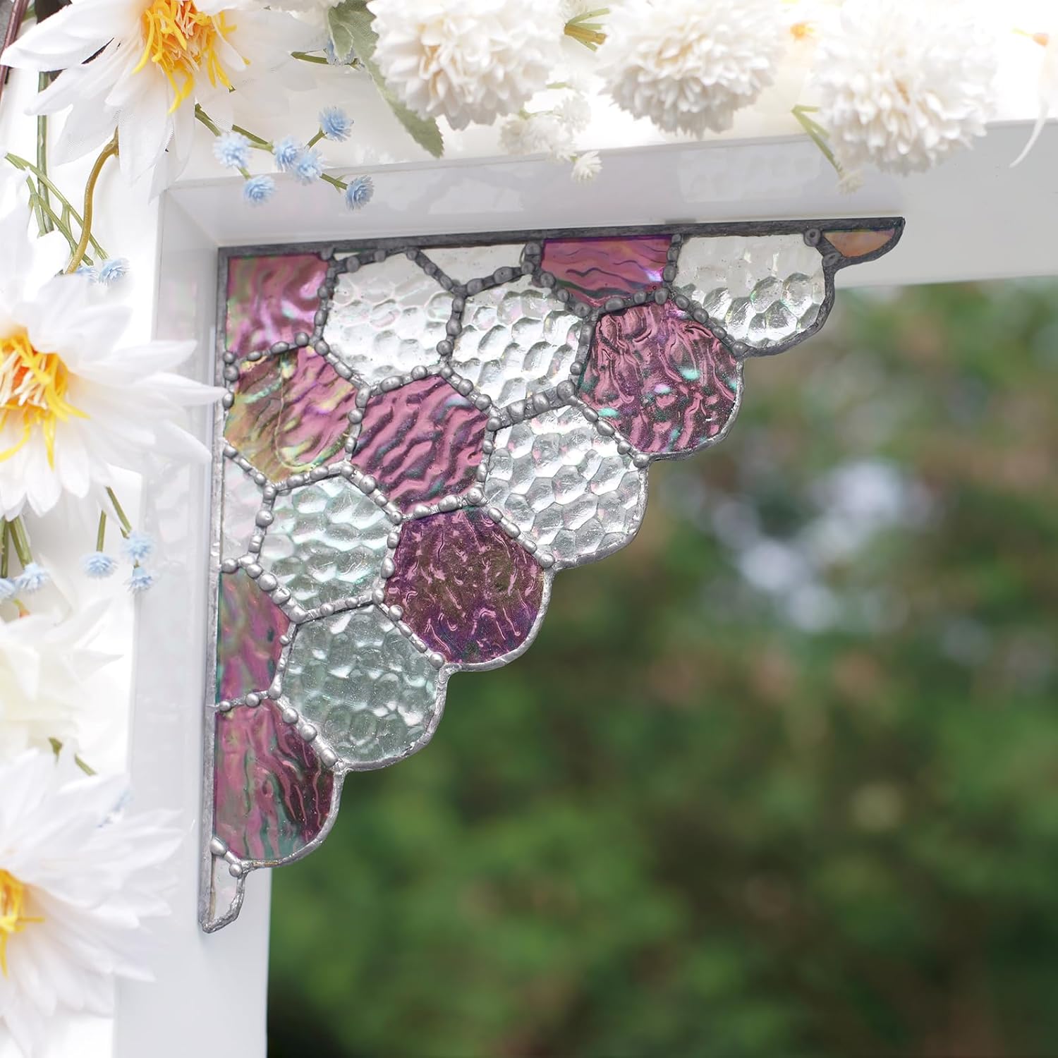 Beehive – Colmena hecha a mano con forma de panal de abeja para colgar en la ventana, paneles de decoración para el hogar, lado izquierdo o derecho,