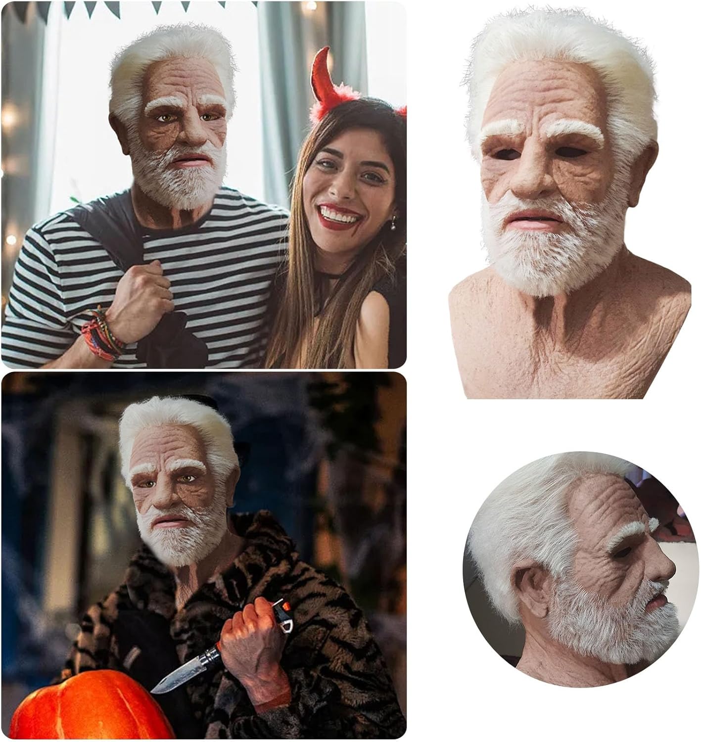 Wtosuhe Grin-ch – Máscara de Navidad, máscara de monstruo verde peludo de terror, máscara divertida, máscara de disfraz para cosplay, fiesta,