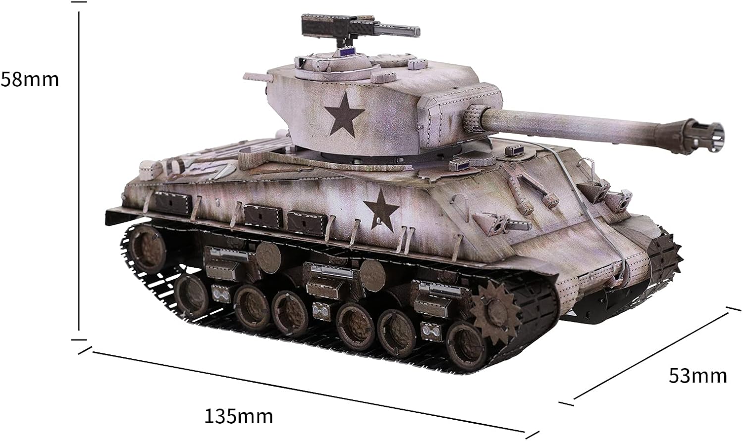 MU Rompecabezas de metal 3D Sherman tanque mediano, 169 piezas de regalo de acero en miniatura para pasatiempos militares, kits de construcción