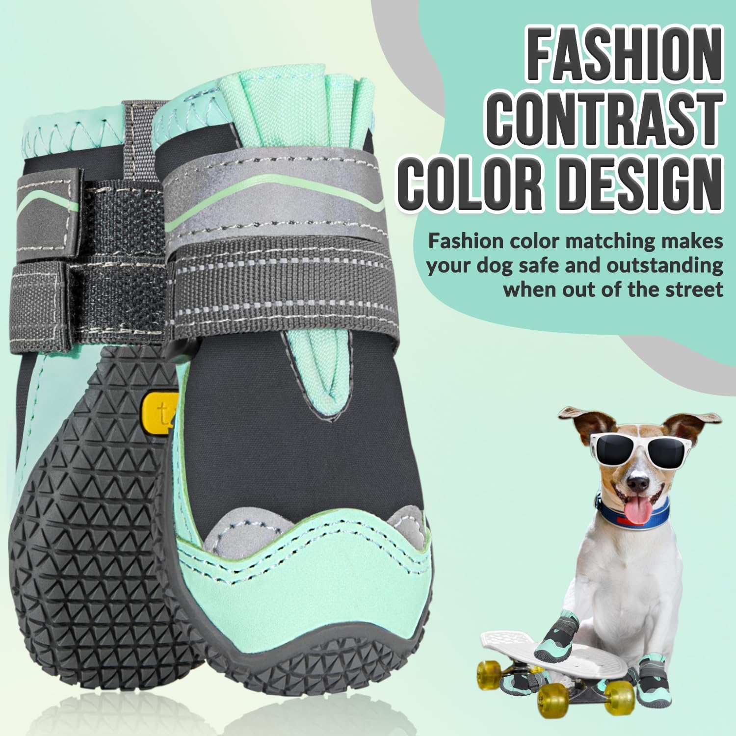 SlowTon Zapatos para perros grandes, pequeños y medianos, botas impermeables para pavimento caliente de verano, protector de patas para caminar al