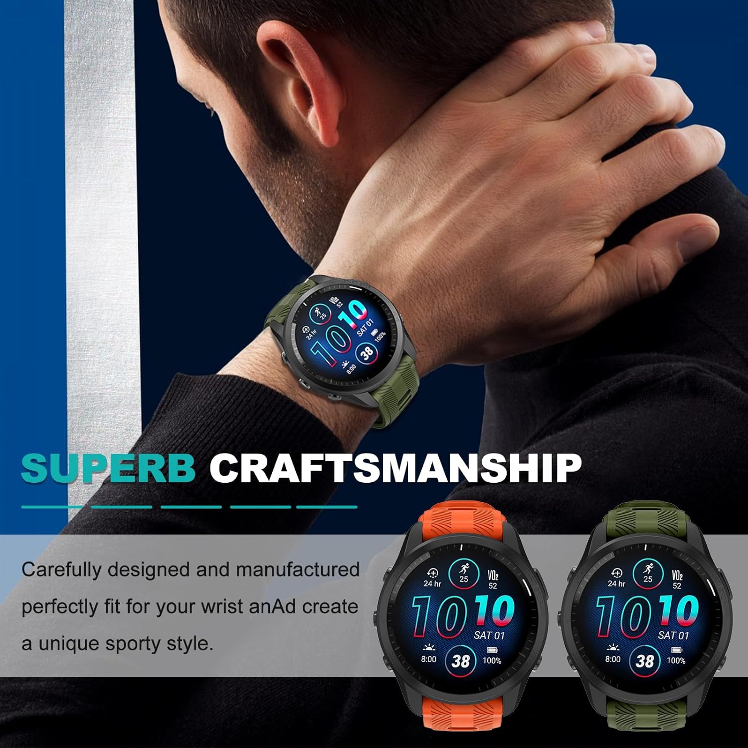 OVERSTEP Compatible con Garmin Forerunner 965, 955, 945, 935, bandas intercambiables de 0.866 pulgadas de ancho para Fenix 7, Fenix 6 GPS, Fenix 5
