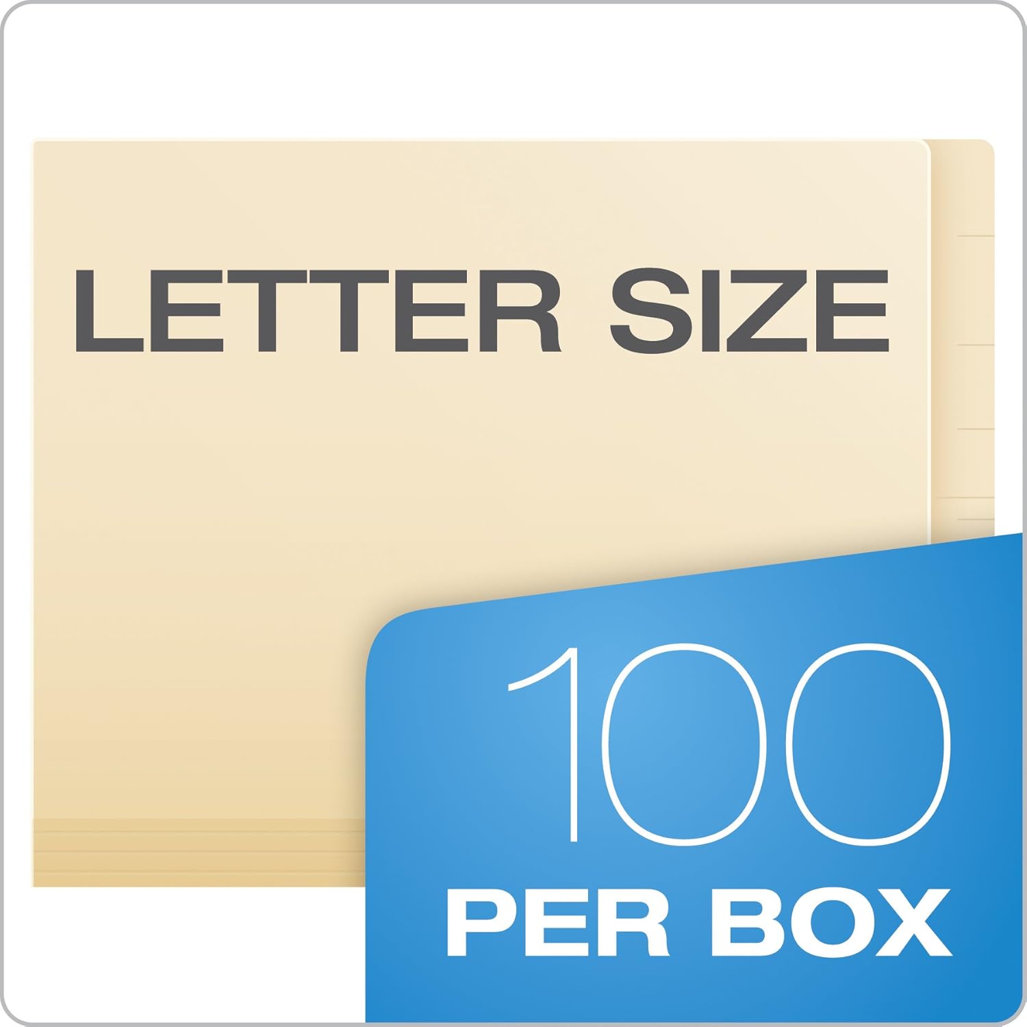 Pendaflex Carpetas reforzadas Manila con pestaña final, tamaño carta, corte recto, 100BX (11035)