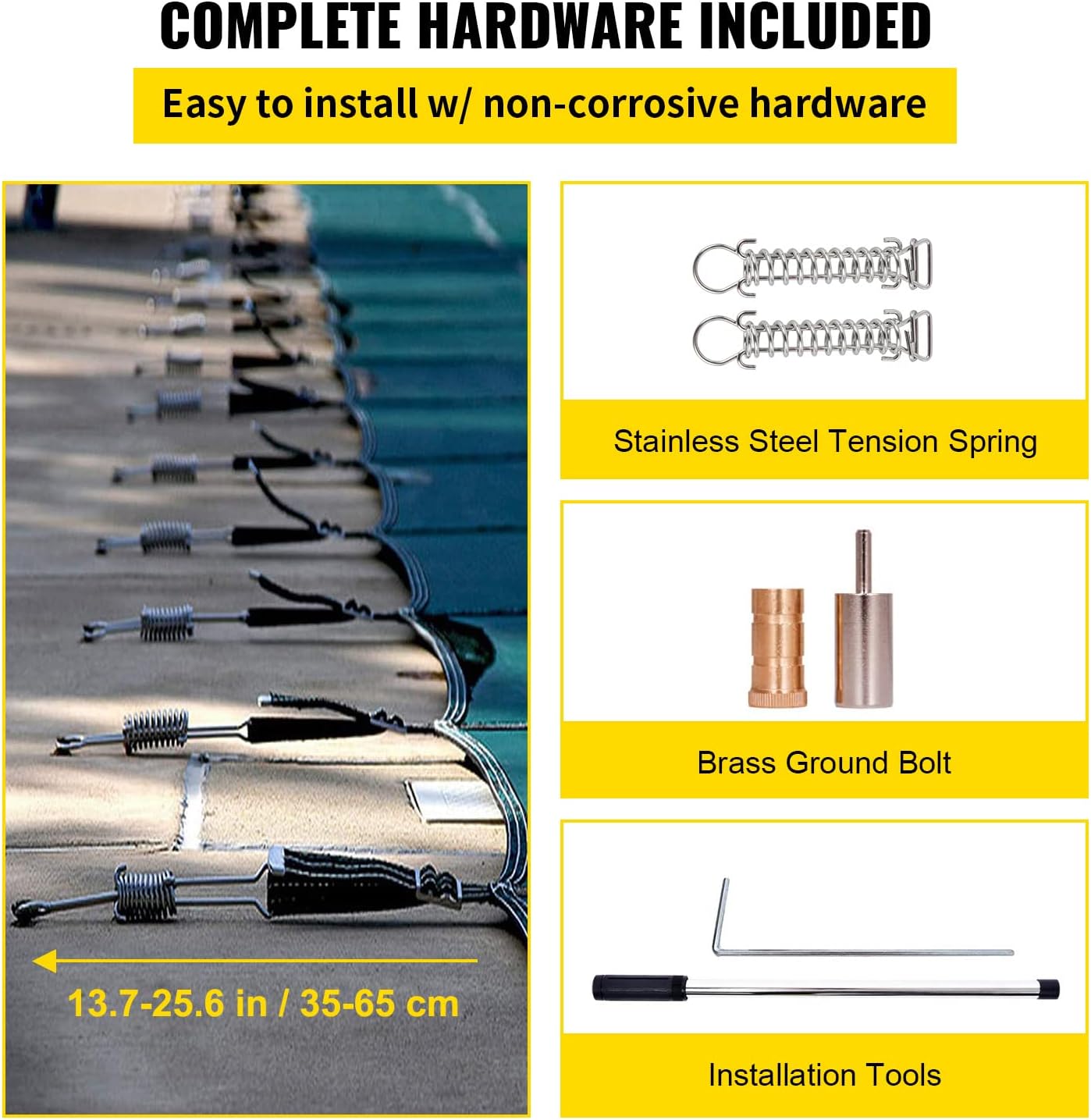 Happybuy – Cubierta de seguridad para alberca rectangular de 14 x 26 pies  4.26 x 7.92 metros, cubierta de seguridad para alberca de malla verde,