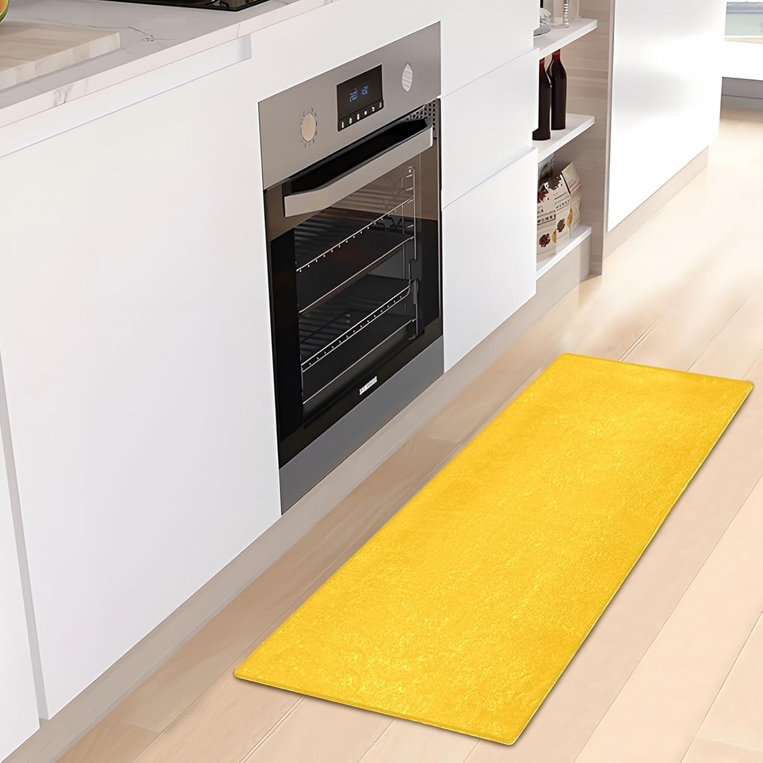 Tapete de baño de felpa ámbar, tapete de baño absorbente antideslizante, con parte trasera de goma, lavable, 39 x 20 pulgadas