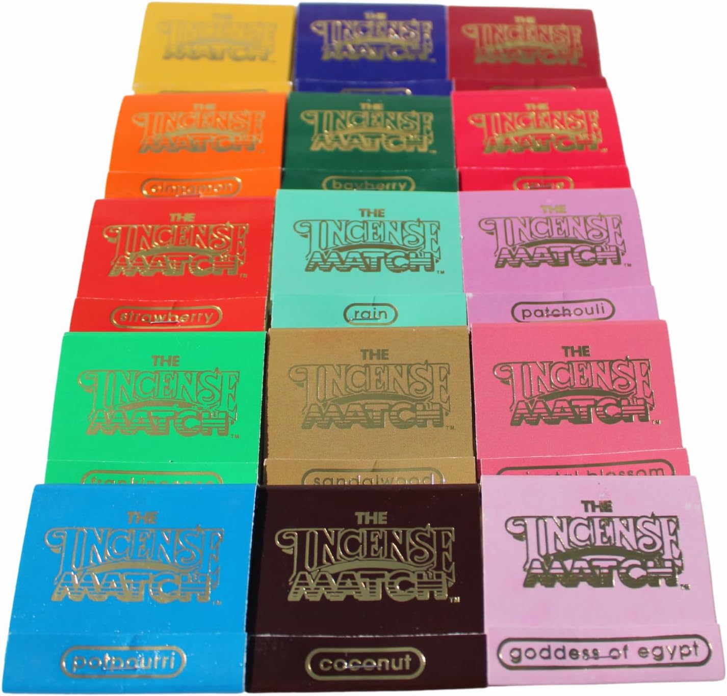 15 Pack Incense Matches Variety Pack – Eliminates Bathroom Odors While Adding Fragrance – 30 Strikes per Matchbook, 450 Strikes per Purchase