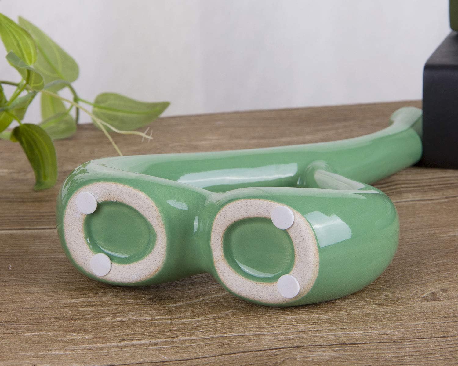 VanEnjoy Estatuas de cerámica en forma de corazón verde del florero de 10 pulgadas, decoración casera decorativa del florero que amueblan la cerámica