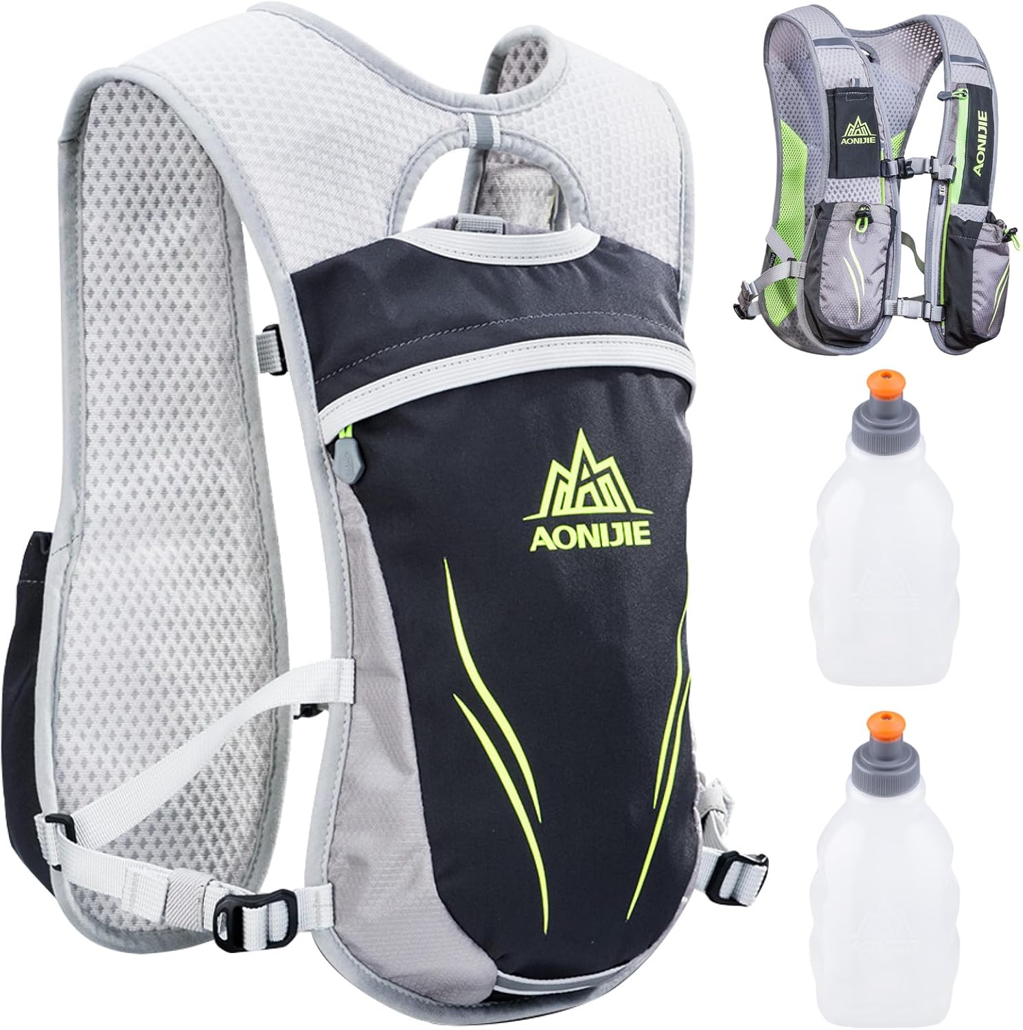 Azarxis Mochila de hidratación 5L 5.5L Chaleco para correr para mujeres y hombres Maratón Trail Race Jogging Ciclismo Senderismo