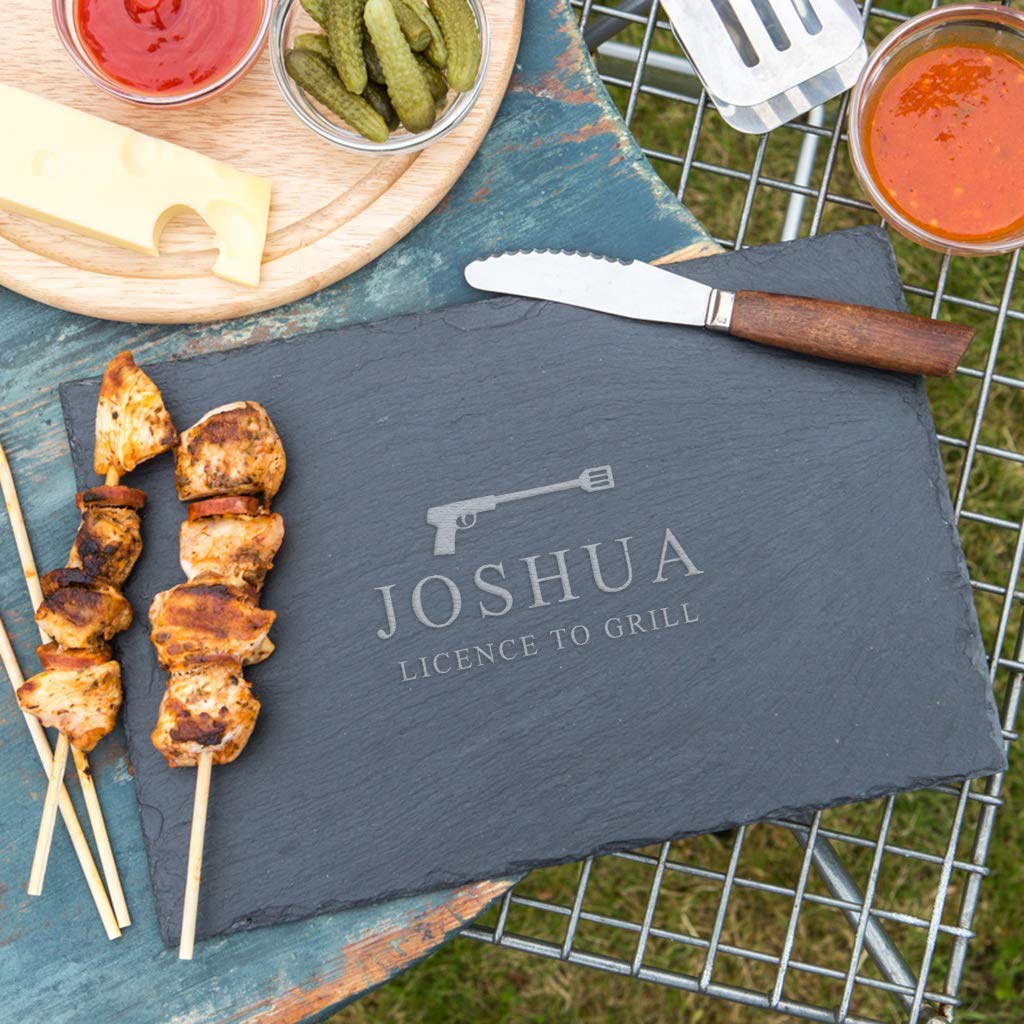 Personalized Wooden Bbq Cutting Board – Birthday Gift for Husband Boyfriend – Grilling Gifts for Men – James Bond Licensed to Grill – Funny Novelty