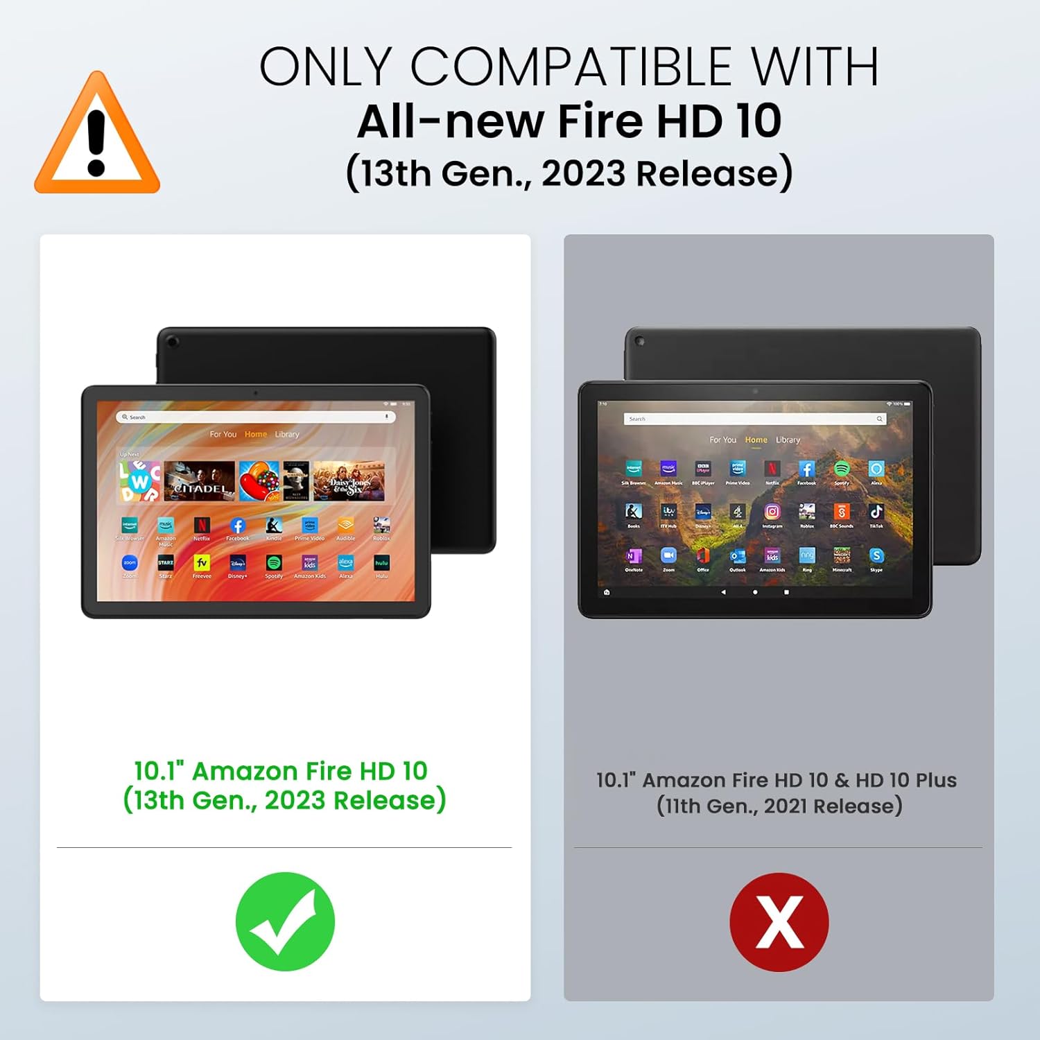 MoKo Funda para tablet Tienda Kindle Fire HD 10 (13 generación, versión 2023) de 10.1 pulgadas, funda de piel sintética con soporte triple para
