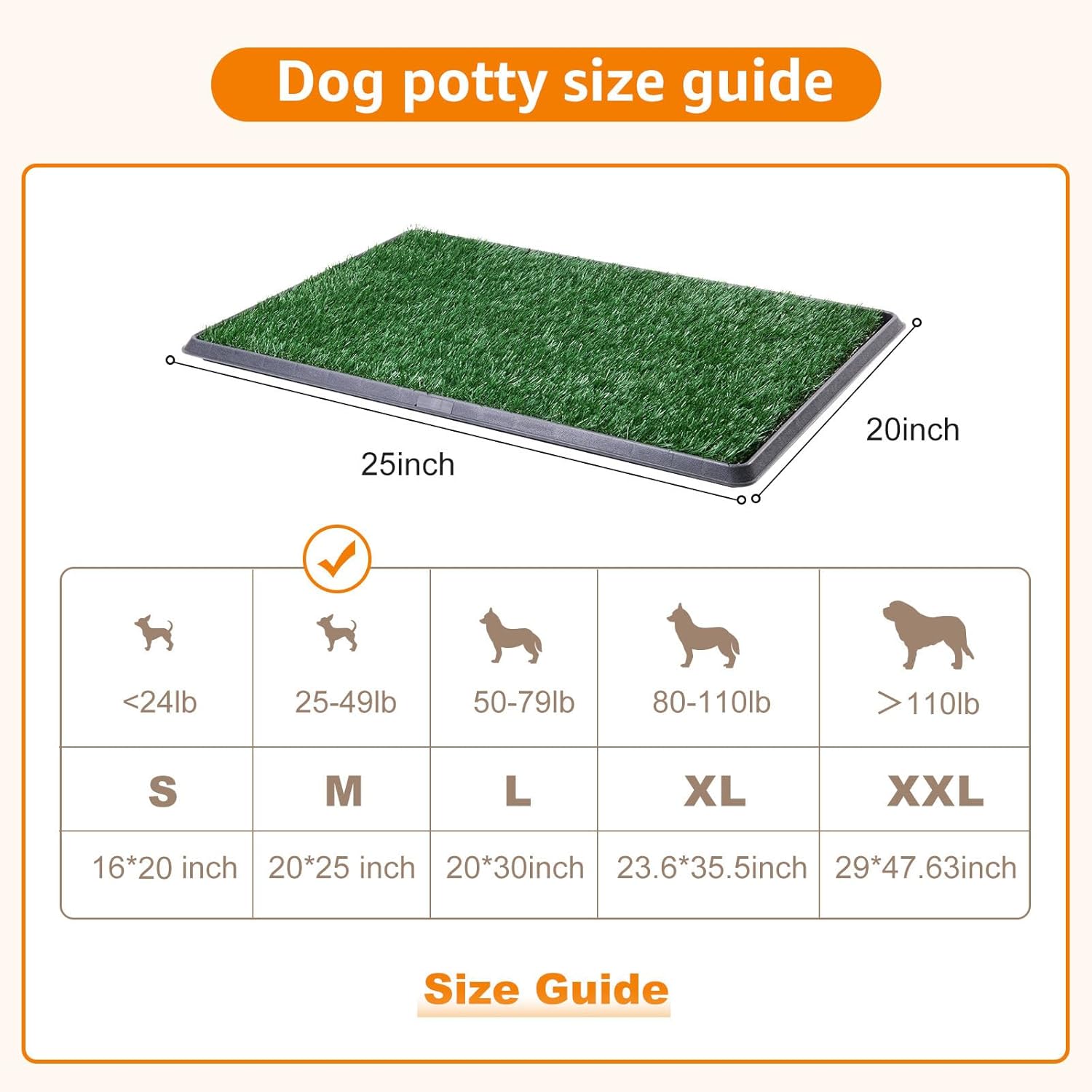 LOOBANI Almohadilla de césped para perros con bandeja grande, orinales para interiores para entrenamiento de apartamentos y patio, con 2 paquetes