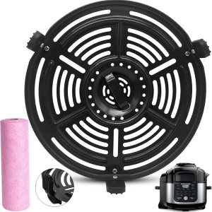 Sartén para freidora de aire Ninja FD302 OL501 6.5 cuartos de galón de presión y freidora de aire, bandeja redonda de 9.7 pulgadas, accesorios para Sartén para freidora de aire Ninja FD302 OL501 6.5 cuartos de galón de presión y freidora de aire, bandeja redonda de 9.7 pulgadas, accesorios para