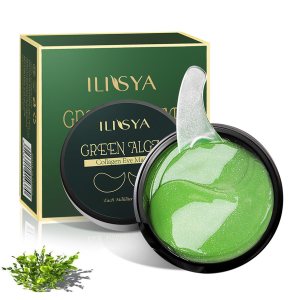 ROUSE Parches de algas verdes para debajo de los ojos, máscara de colágeno con algas marinas para bolsas debajo de los ojos, ojeras, almohadillas de ROUSE Parches de algas verdes para debajo de los ojos, máscara de colágeno con algas marinas para bolsas debajo de los ojos, ojeras, almohadillas de