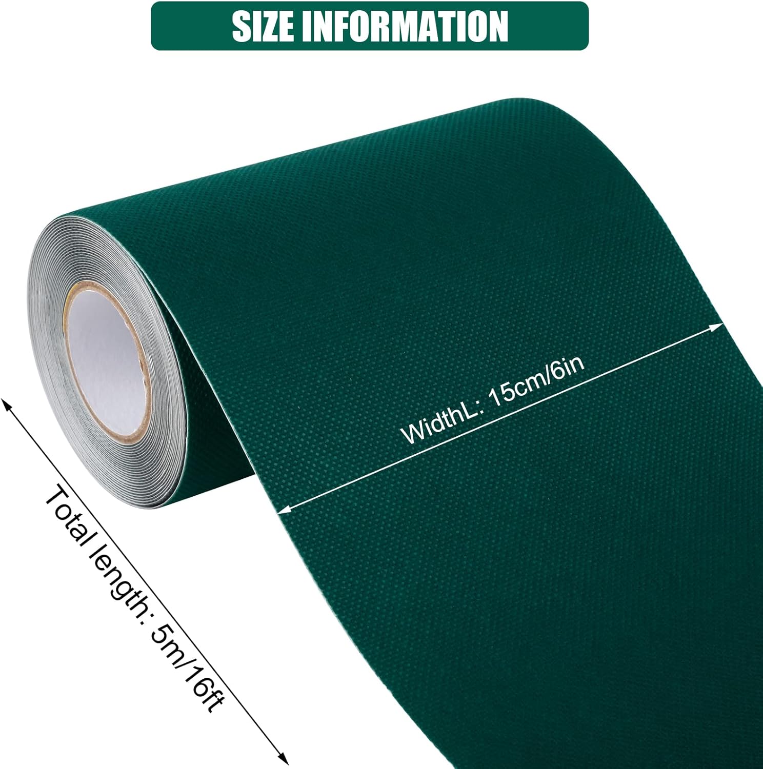 Harciety Cinta de césped artificial resistente a la intemperie, autoadhesiva, de una cara, cinta de costura para alfombra, 6 pulgadas x 16 pies