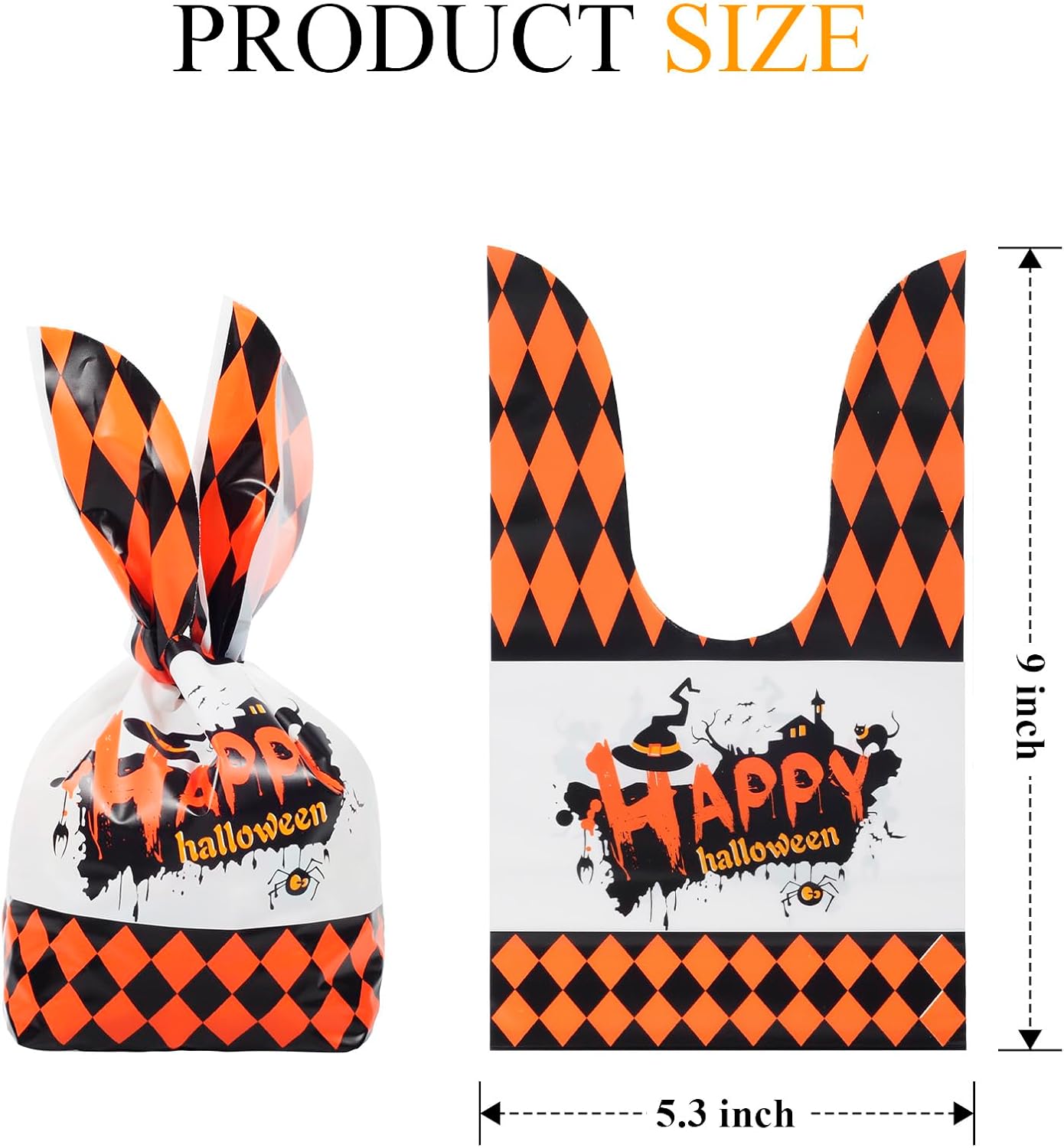idolpack 50 bolsas de golosinas de Halloween, lindas bolsas de regalo de dulces de Halloween, bolsa de polietileno, organizador de bolsas de