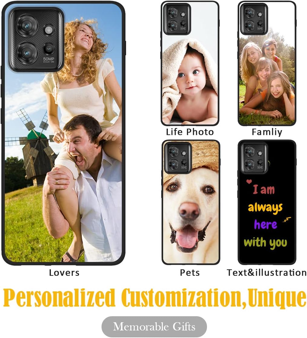 Funda personalizable para Motorola Moto Thinkphone 5G, nombre de texto con foto personalizable, cubierta personalizada para teléfono celular, funda