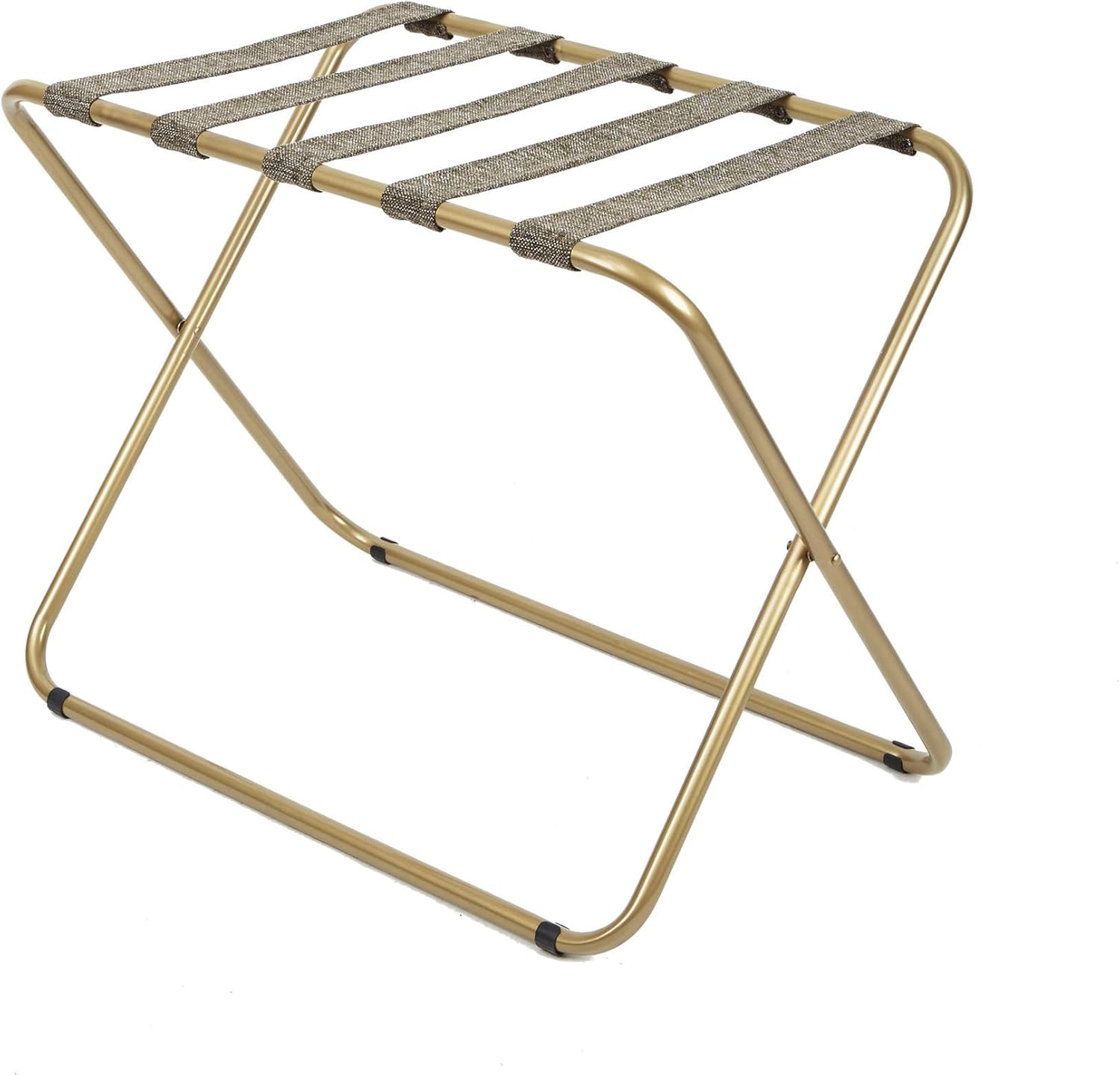 Rhys – Portaequipajes plegable de metal en color dorado, marrón oscuro