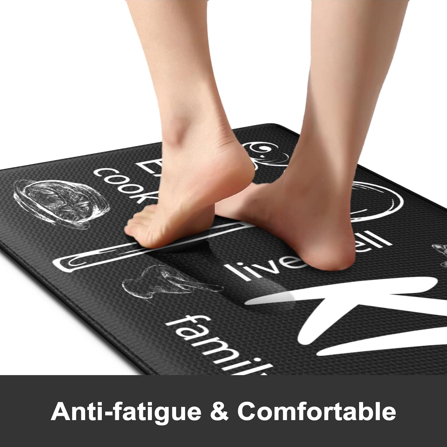 Collive Juego de 2 tapetes de cocina acolchados antifatiga, antideslizantes, impermeables, alfombras de cocina y corredores de cocina para piso,