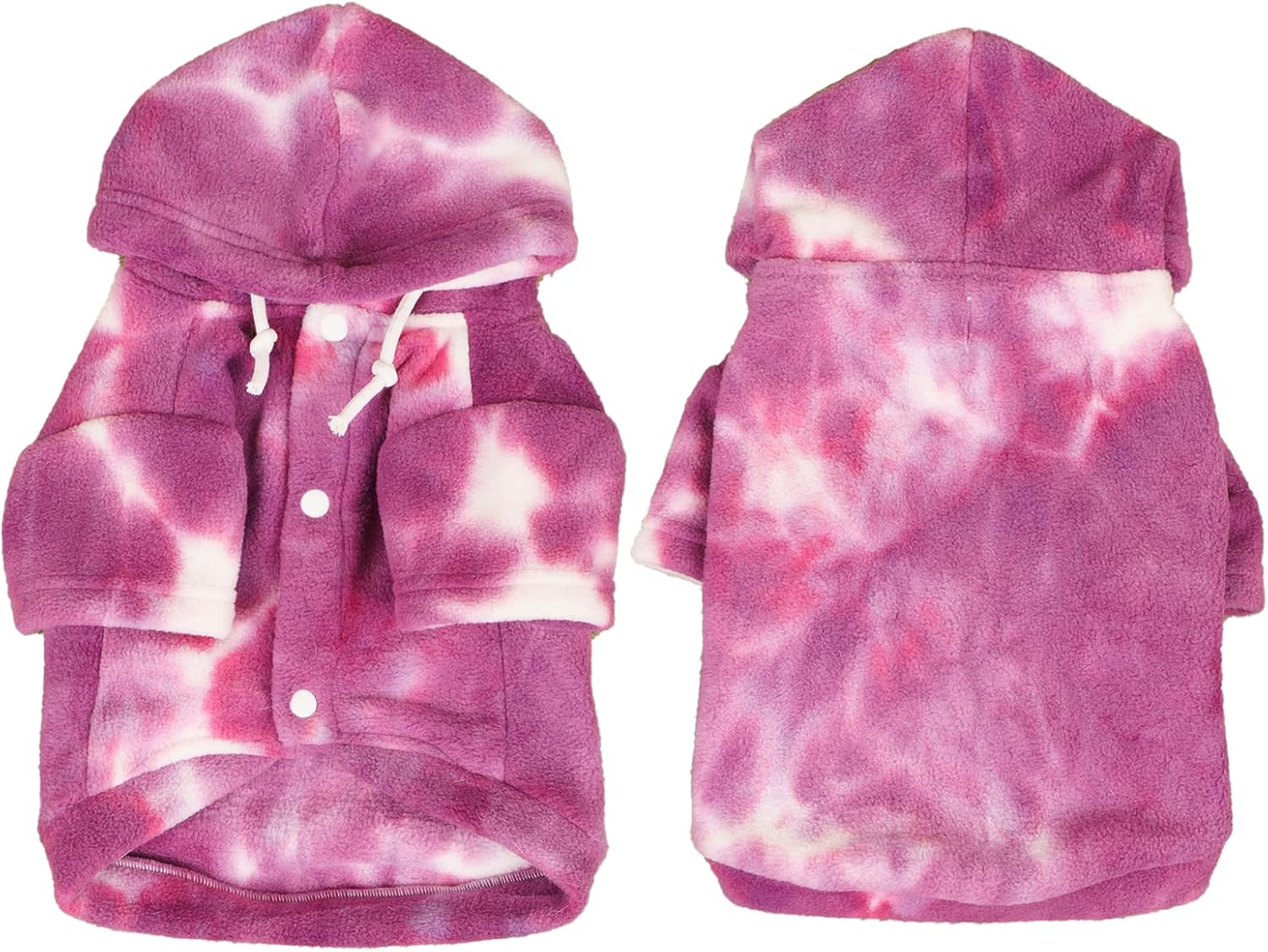 Mklhgty Ropa de perro con capucha de teñido anudado, abrigo de invierno para mascotas, sudaderas para cachorros para perros pequeños, niños y niñas