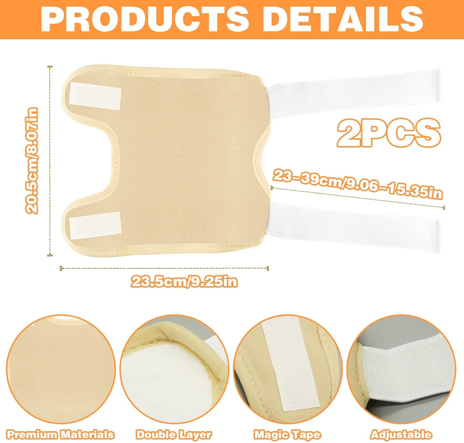 Paquete de 2 unidades de aceite de ricino para rodilla, almohadillas de aceite de ricino reutilizables con correa elástica, paquete de aceite de