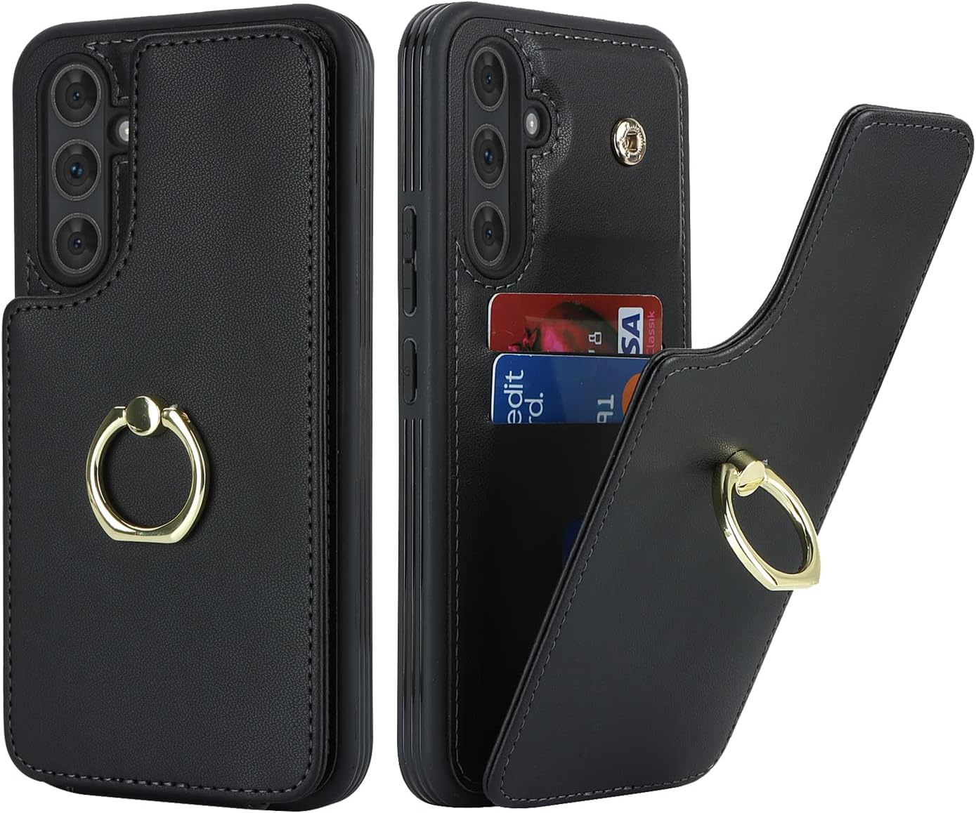 Funda para Samsung Galaxy A54 5G con tarjetero, Galaxy A54 5G Funda tipo cartera para mujer, tarjetero de crédito, soporte de anillo, fundas tipo