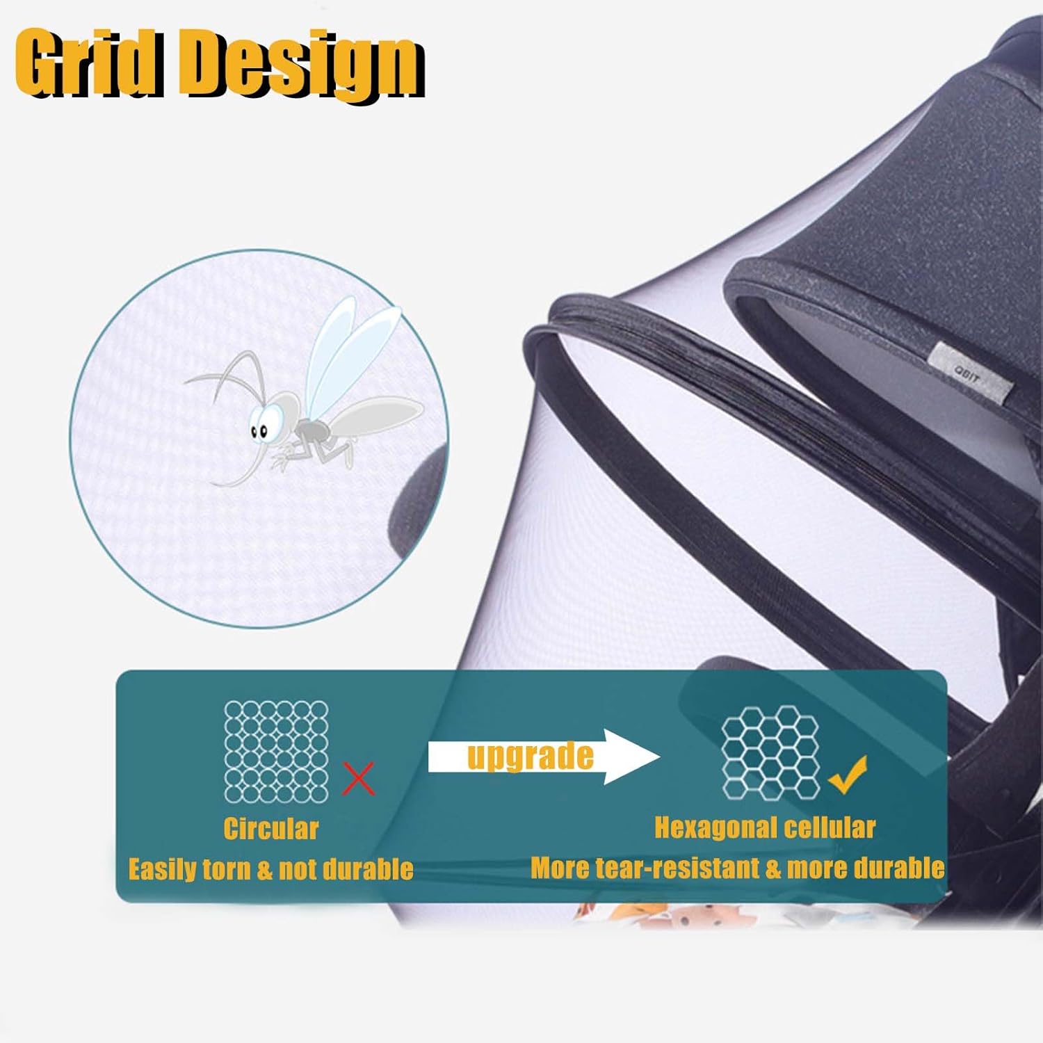 Little World Mosquito Net for Stroller Mosquito Net and Sunshade for Stroller Sun Protection Baby Mosquito Net Mesh Net Cover for Infant