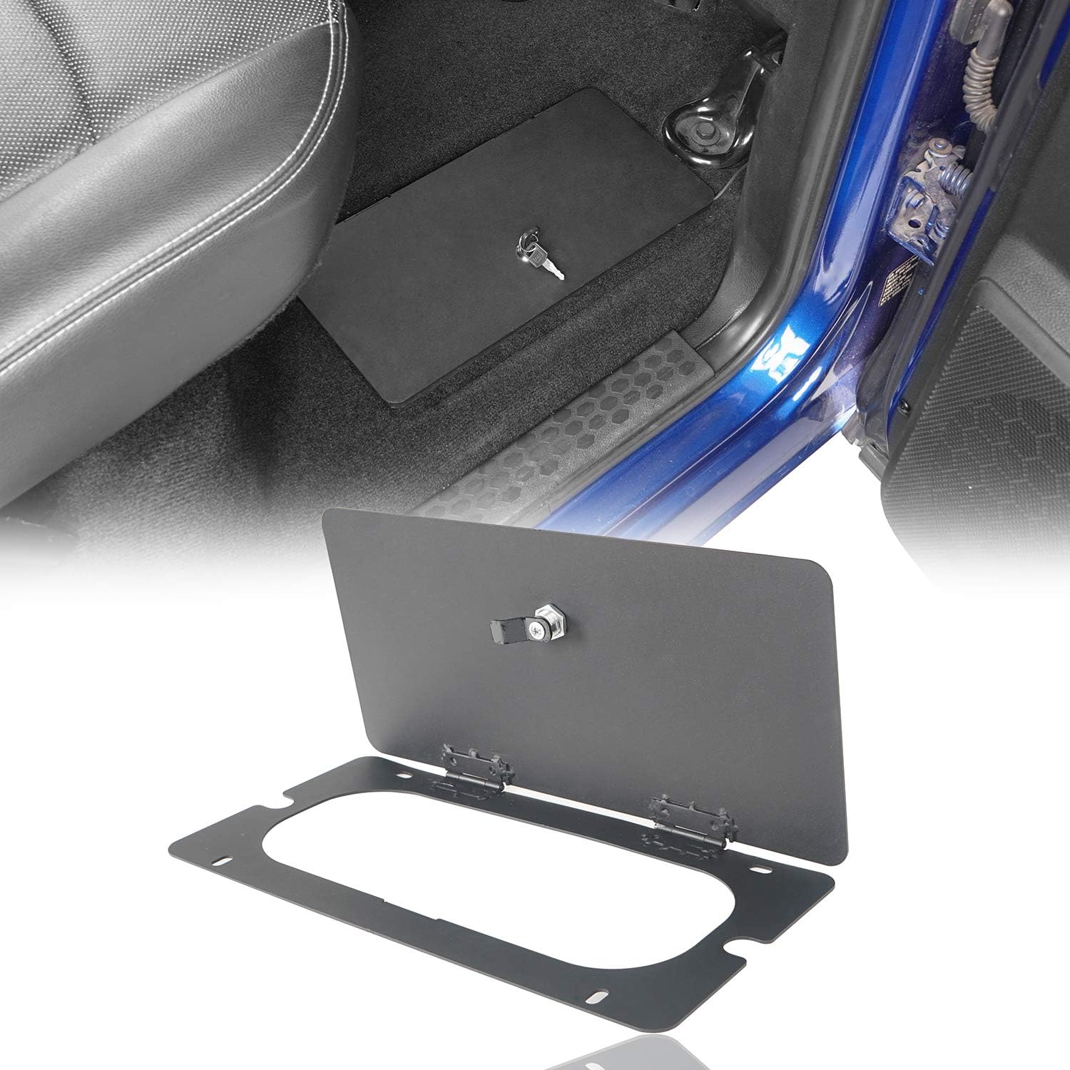 Hooke Road RAM 1500 – Bandeja organizadora de almacenamiento de suelo para asiento trasero caja de seguridad para camioneta 09-18 Dodge RAM 1500.