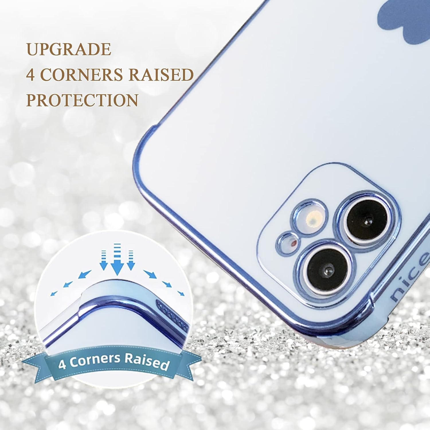 Funda de diseño para iPhone 11 para mujer, funda suave para teléfono 11, iPhone 6.1 y esquina a prueba de golpes (azul)