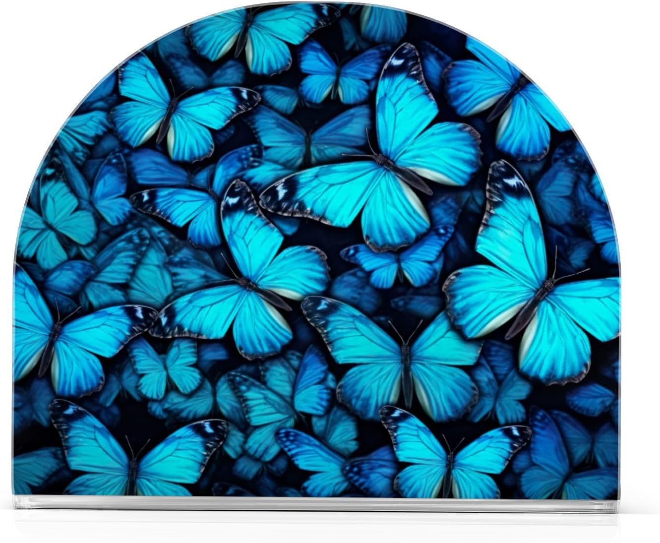 Napkin Holder Blue Butterflies Napkin Holders for Tables, Clear Acrylic Napkin Holders Cocktail Napkin Holder for Kitchen Restaurant Bar Home Decor