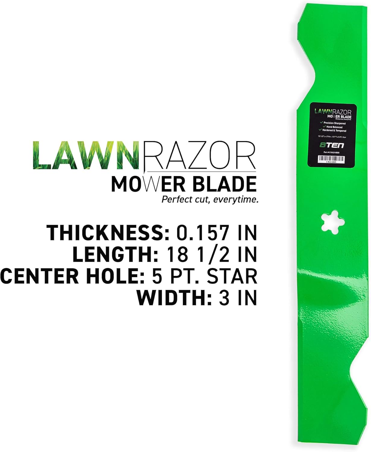 8TEN LawnRazor – Juego de cuchillas de cortacésped para Craftsman AYP 54 pulgadas cubierta 187254 187256 Husqvarna 532187254 532187256 (elevación