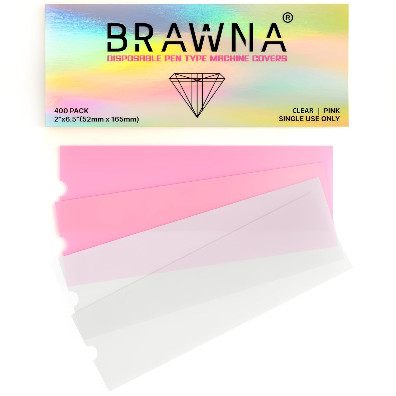 BRAWNA Cubiertas inalámbricas para bolígrafo de máquina PMU – Cubierta de máquina de microagujas – Suministros de PMU – Paquete de 400 – Color –