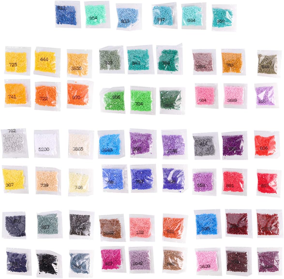 EXCEART 60 cuentas de pintura de diamante de 0.091 pulgadas (0.110 in), diamantes redondos de repuesto para taladros perdidos de punto de cruz de