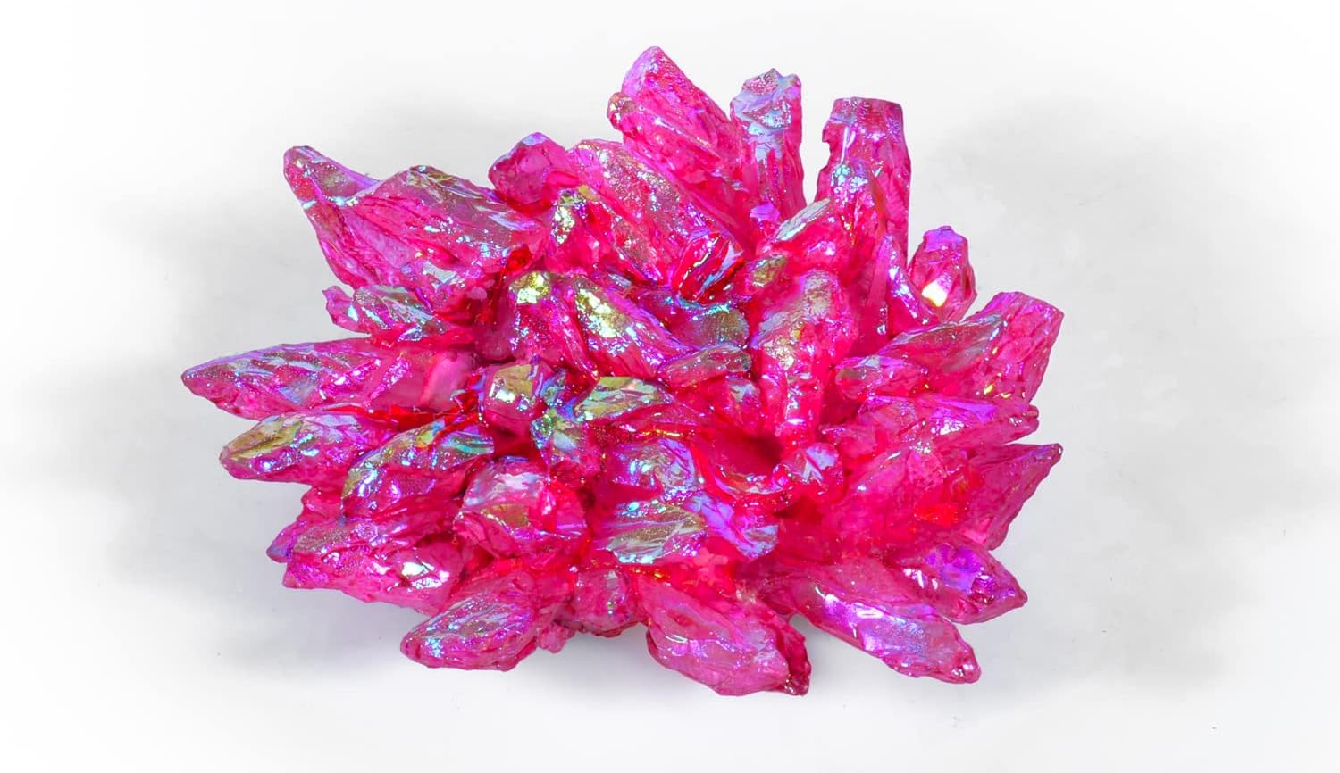 YATSKIA Racimo de cristal recubierto de titanio rosa, racimo grande de cuarzo, racimo de piedras preciosas crudas, cristal de calcita de geoda rosa,