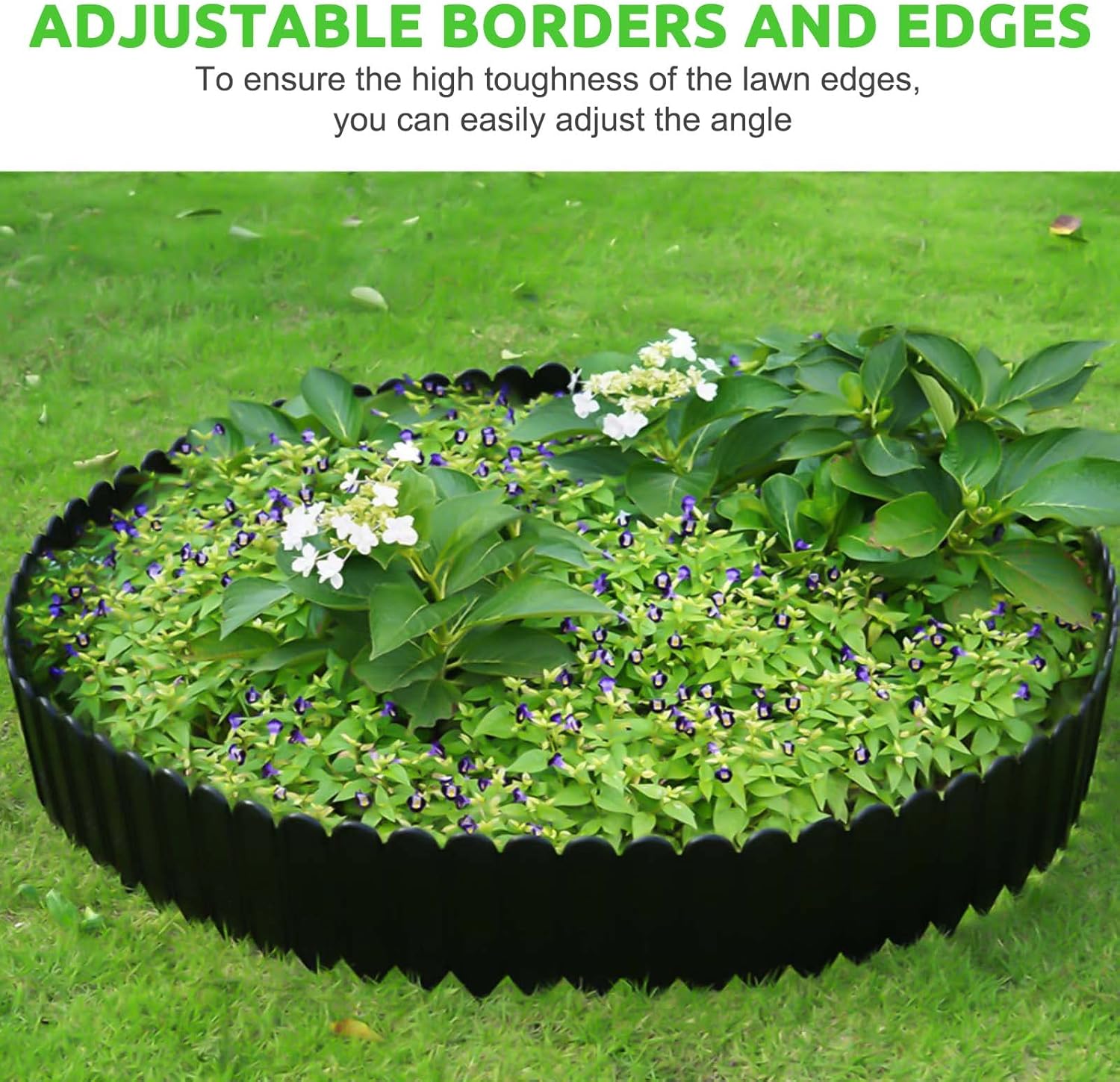 Borde de jardín Borde de Paisaje 5 piezas de 15.7″ X 6″ Cerca de plástico entrelazado para bordes de paisaje, borde de césped de jardín de 6.56
