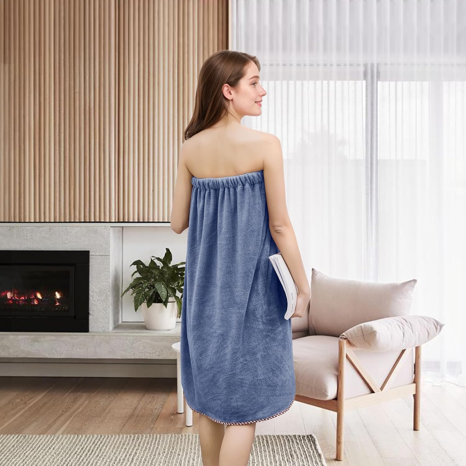 GOSCHE Toalla de baño para mujer, toalla de ducha ajustable con toalla de baño para el hogar, hotel, camisón para sauna, playa, piscina, gimnasio,