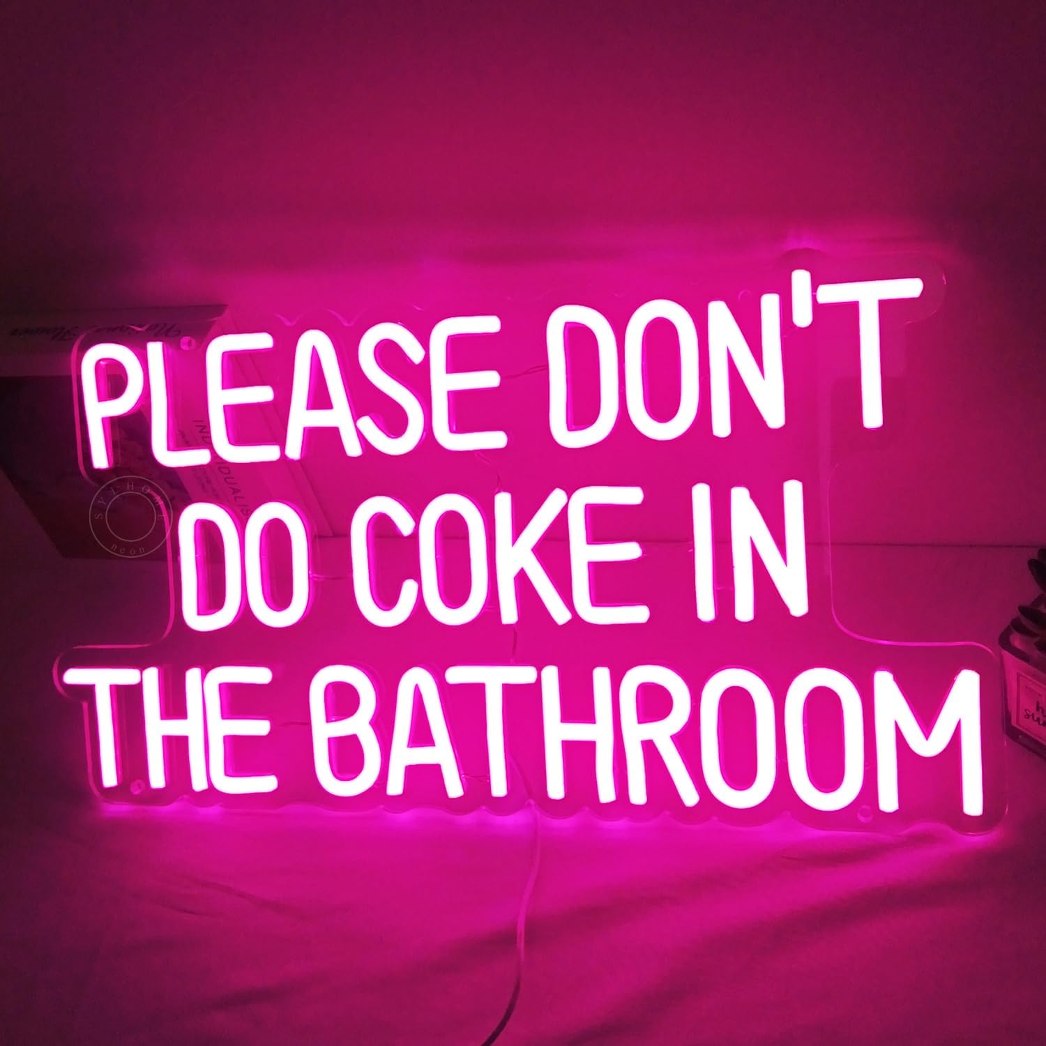Letrero de luz de neón LED rosa con texto en inglés Please don’t do coke in the bath, para sala de juegos, dormitorio, bar, tienda, hotel,